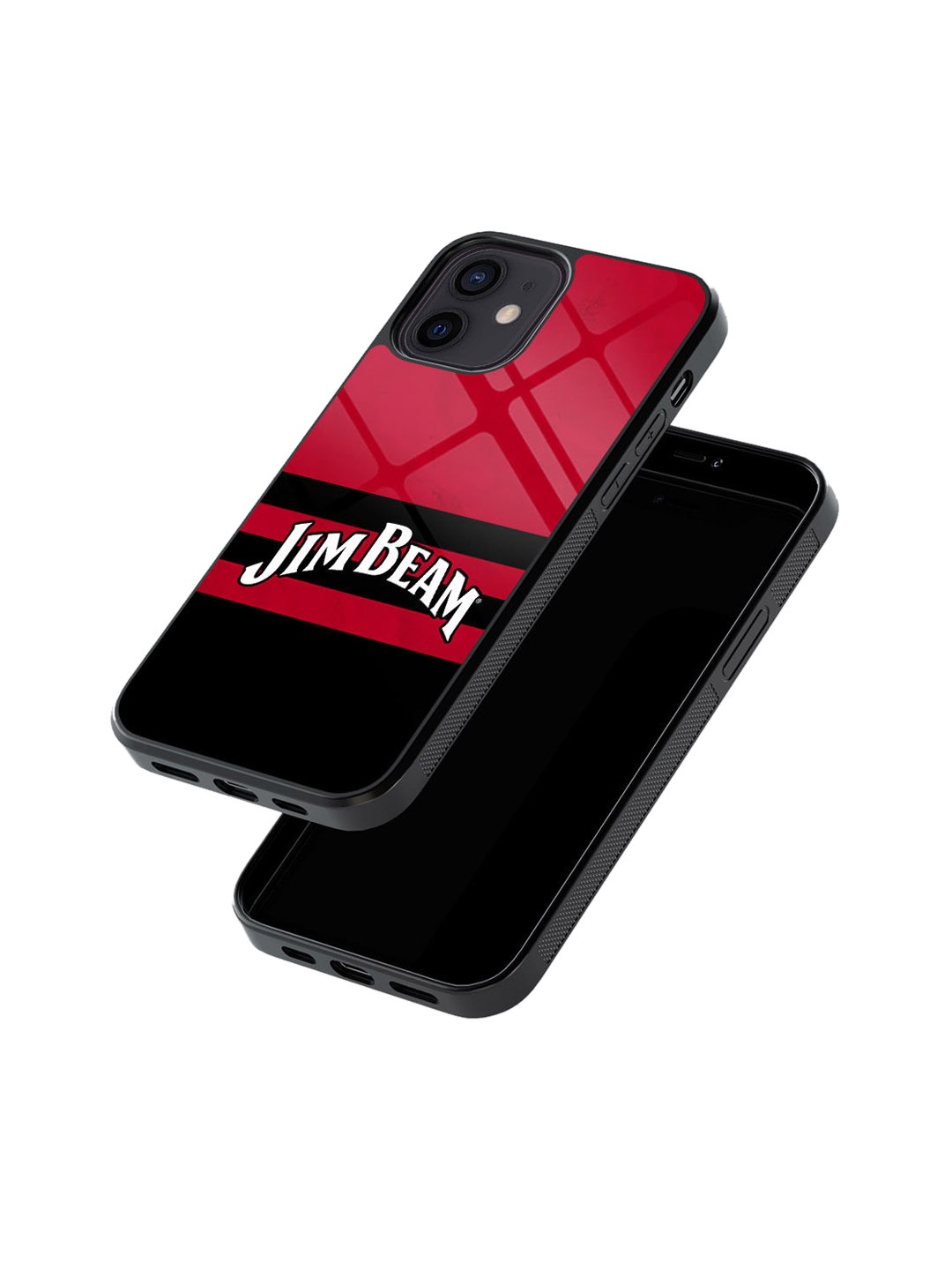 

macmerise Jim Beam Striped Design iPhone 12 Back Case, Red