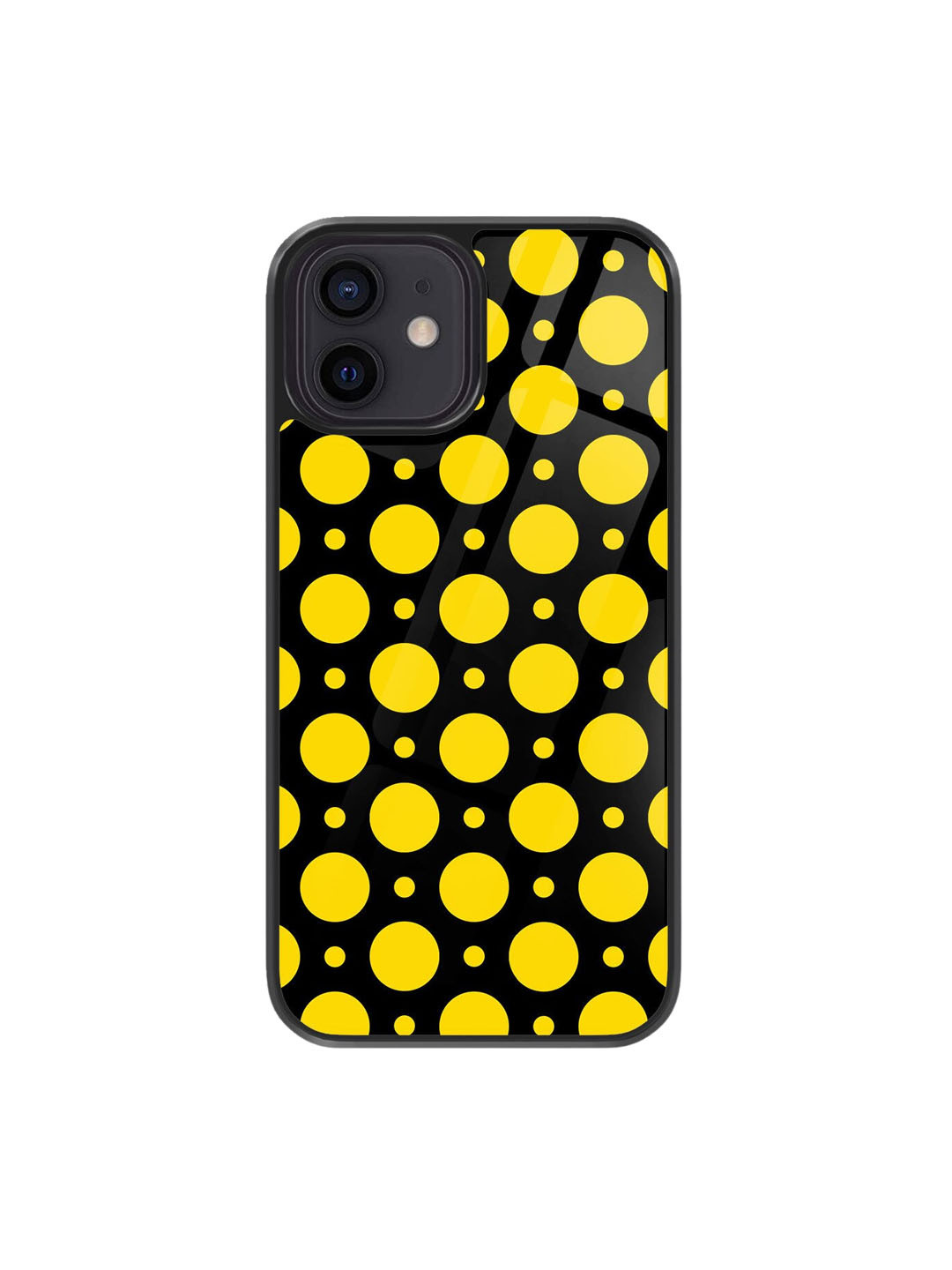 

macmerise Polka Dot Design iPhone 12 Back Case, Yellow