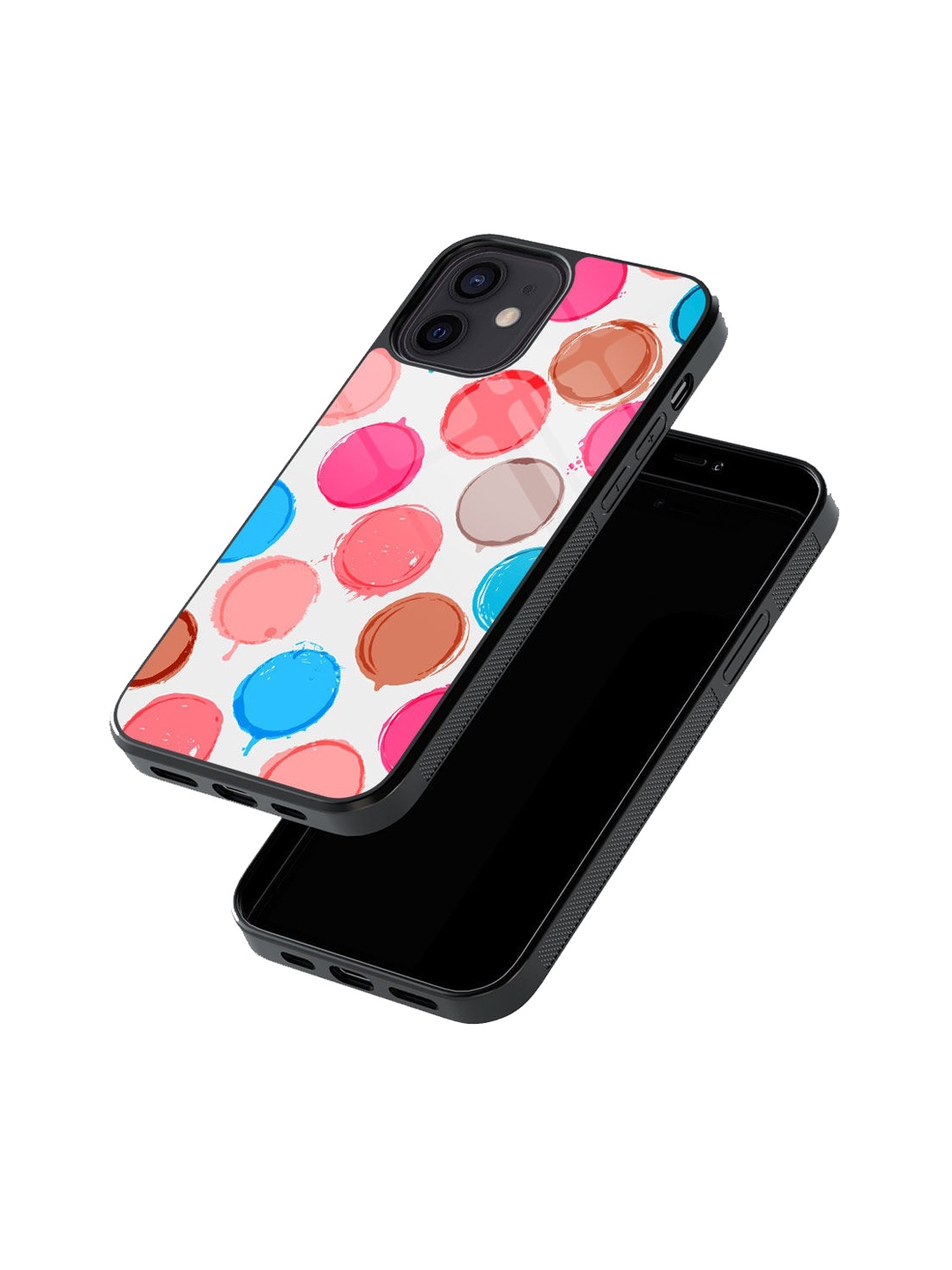 

macmerise Polka Dot Canvas Design Printed iPhone 12 Back Case, White