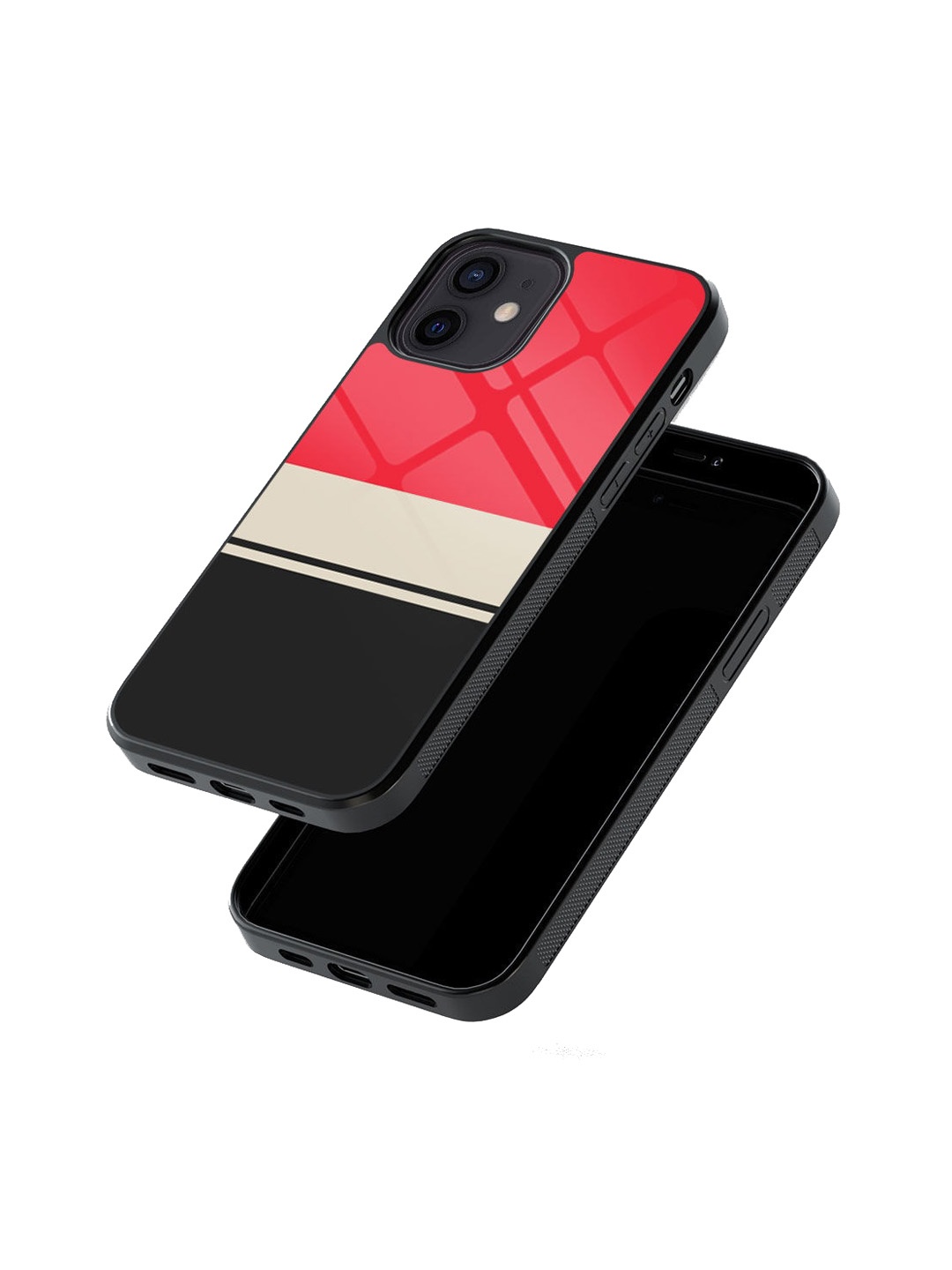 

macmerise Racecar Striped Design iPhone 12 Back Case, Red