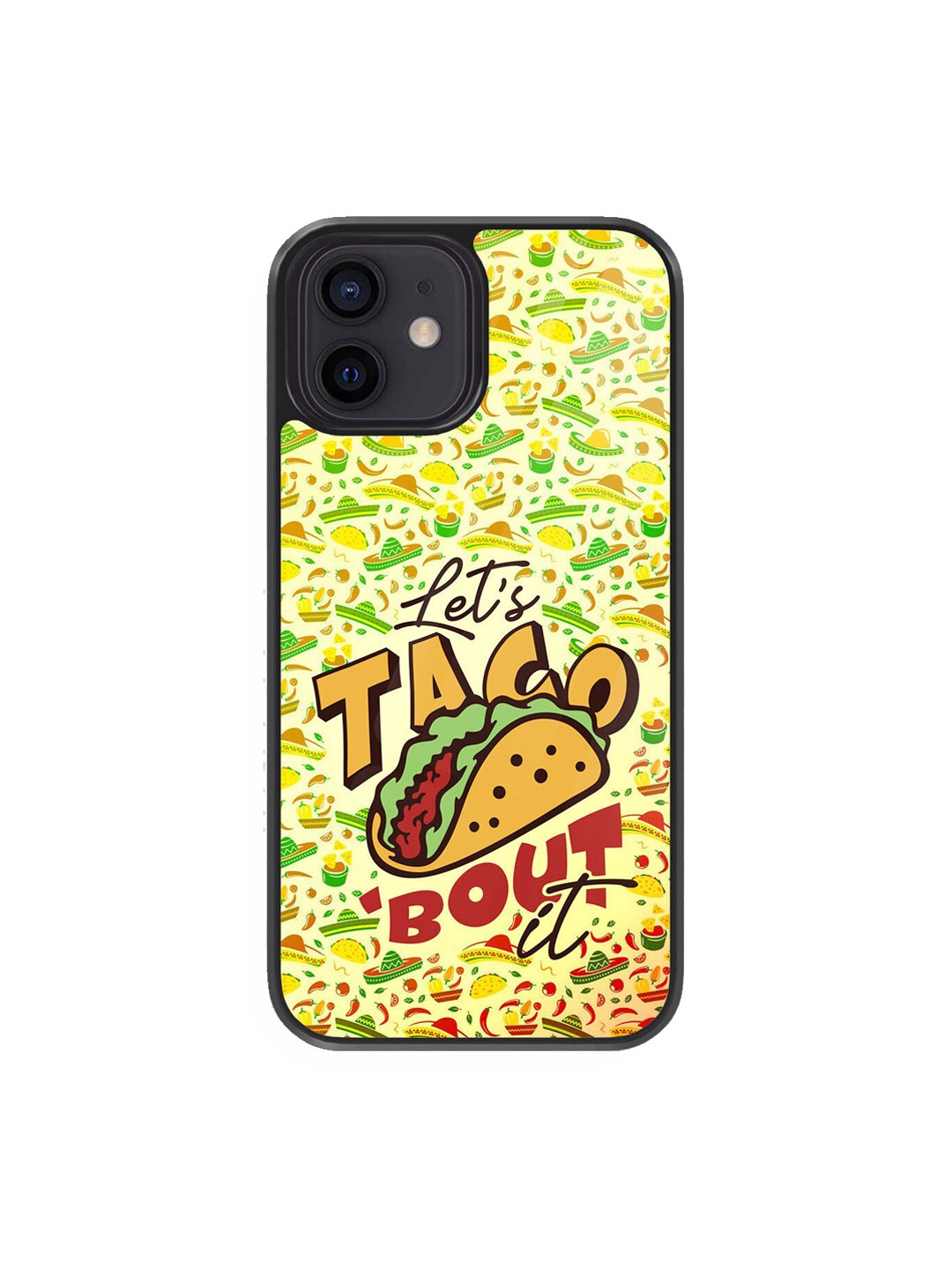 

macmerise Lets Taco Bout It Design iPhone 12 Back Case, Yellow