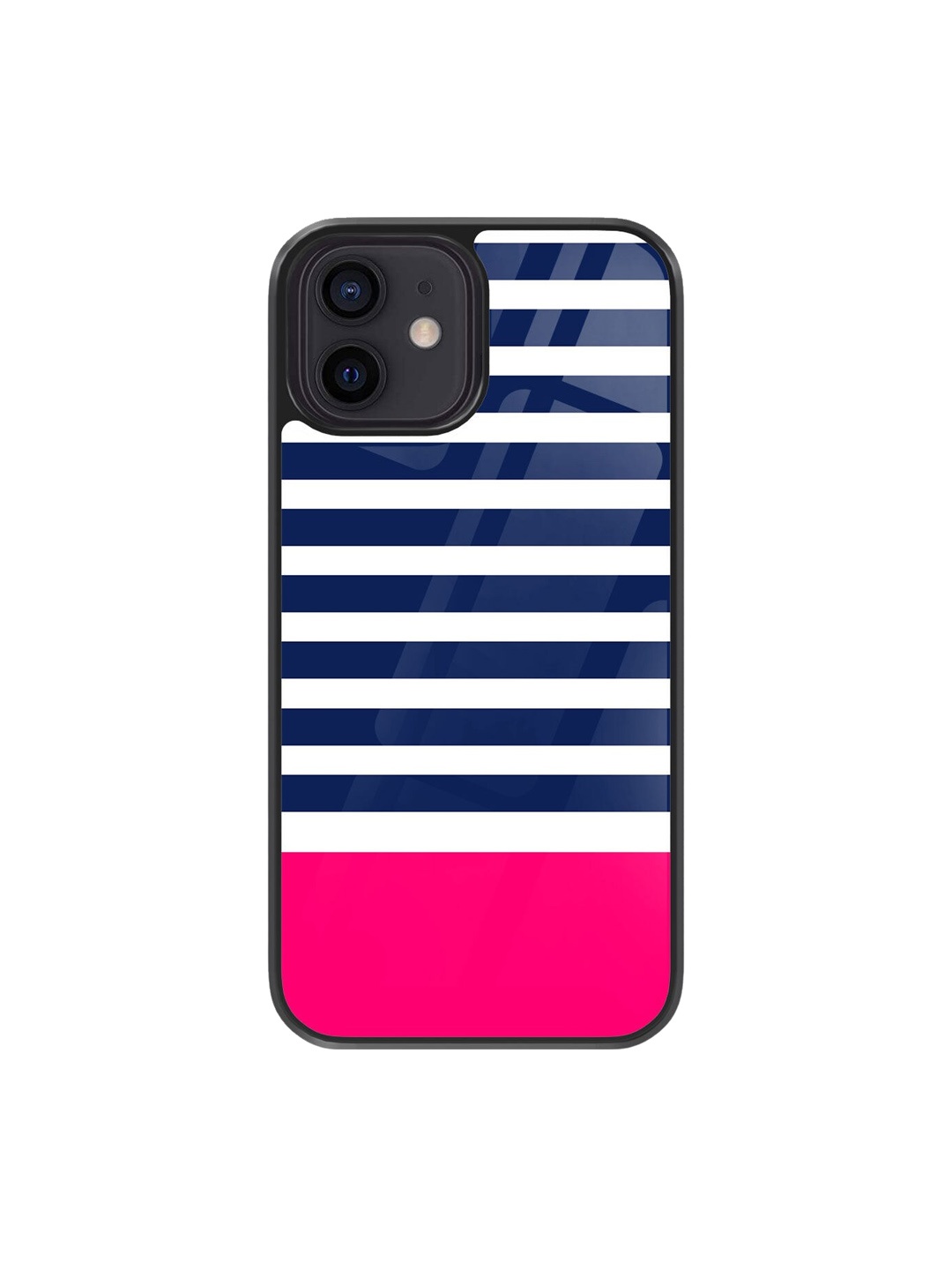 

macmerise Striped Design iPhone 12 Back Case, White