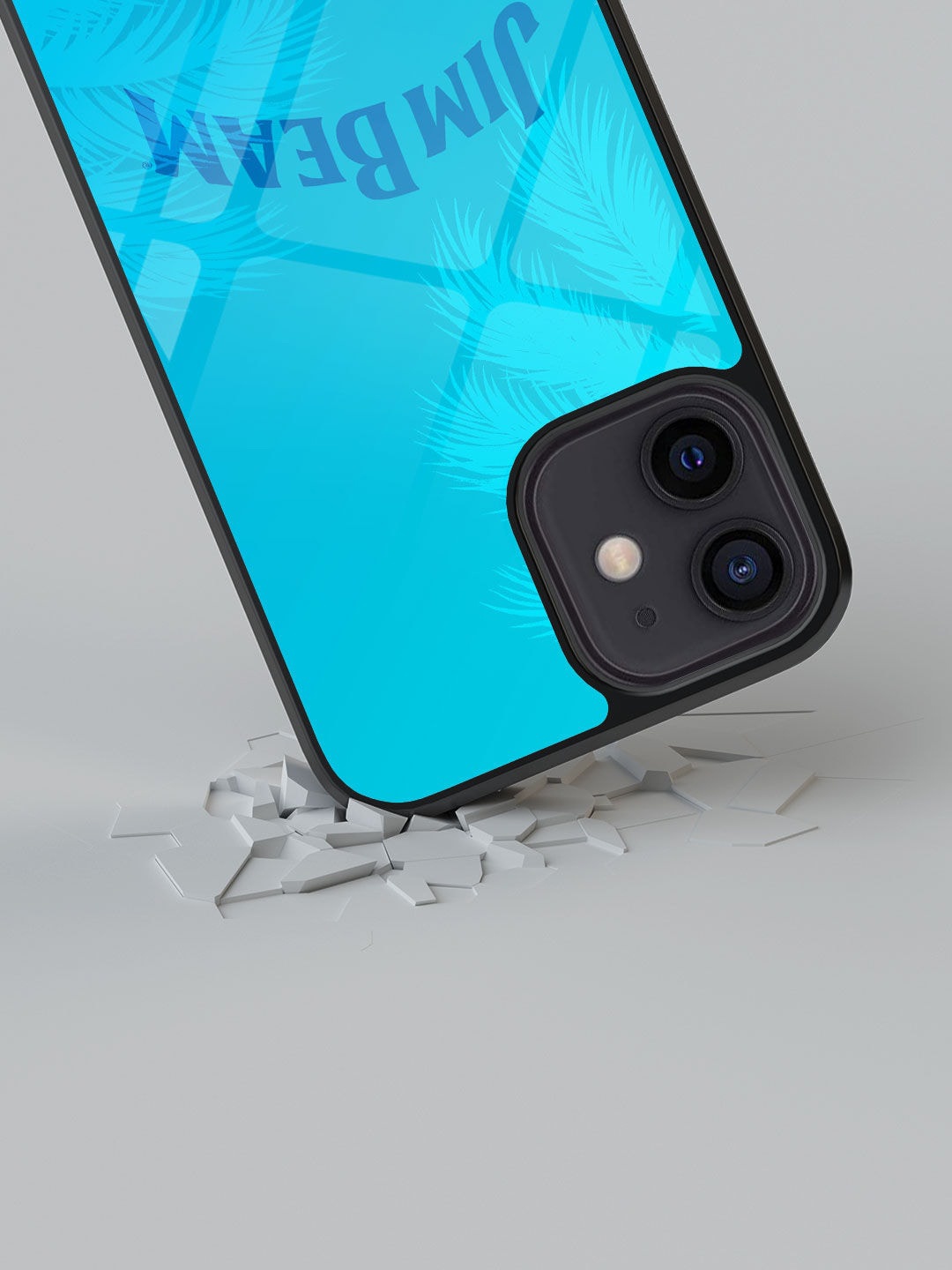 

macmerise Jim Beam Palms Design iPhone 12 Mobile Glass Case, Blue