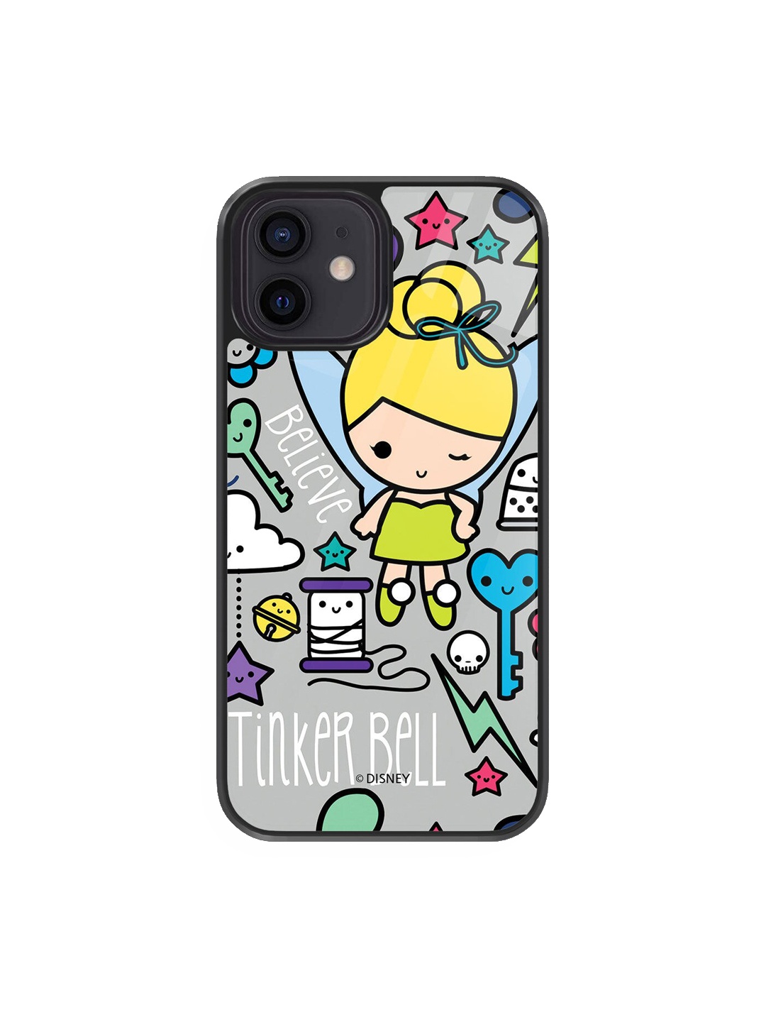 

Macmerise Printed Tinker World Design iPhone 12 Glass Back Case, Grey