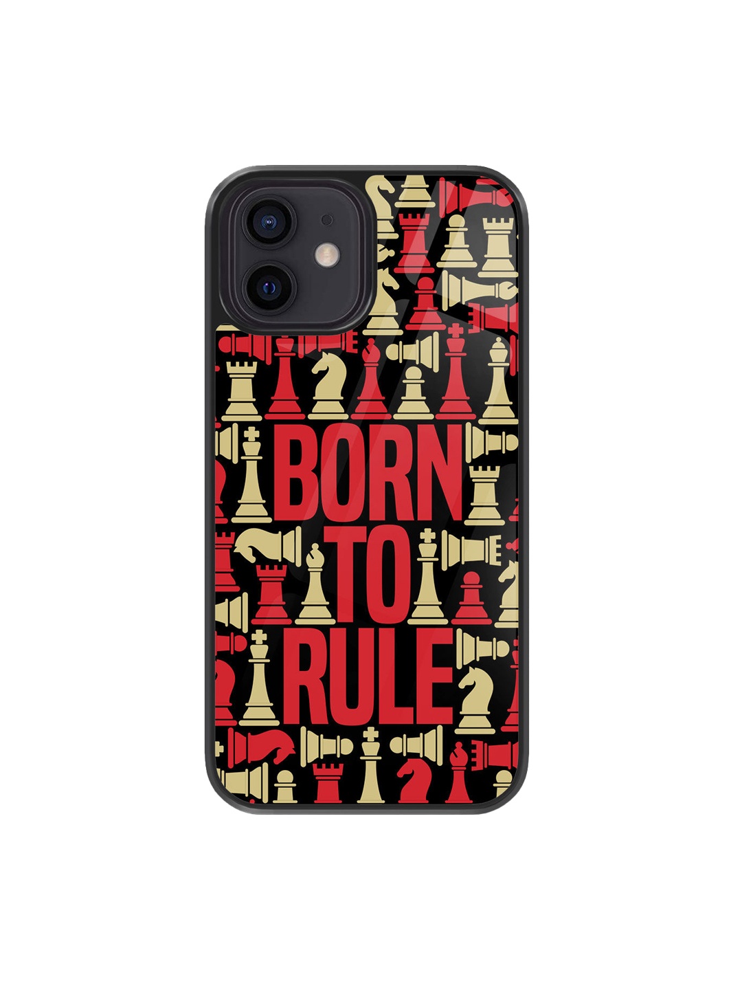 

macmerise Born To Rule Design iPhone 12 Back Case, Black