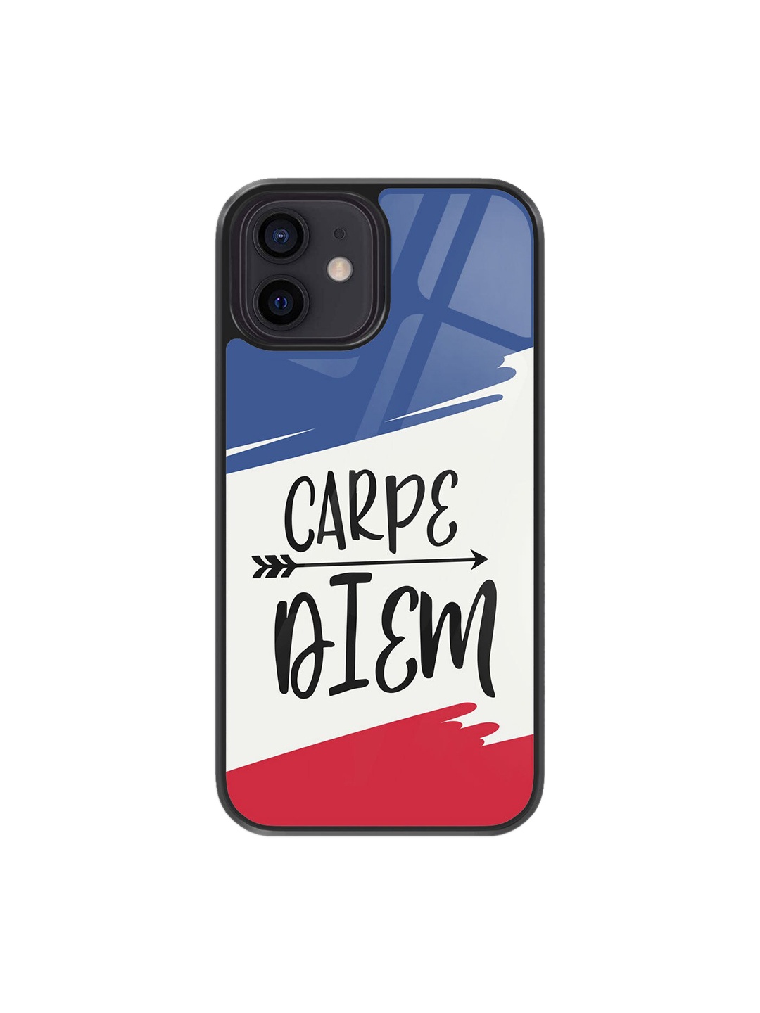 

Macmerise Printed Carpe Diem Design iPhone 12 Glass Back Case, White