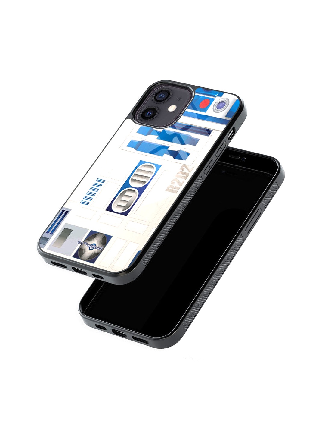 

Macmerise Printed Attire R2D2 Design iPhone 12 Glass Back Case, Grey