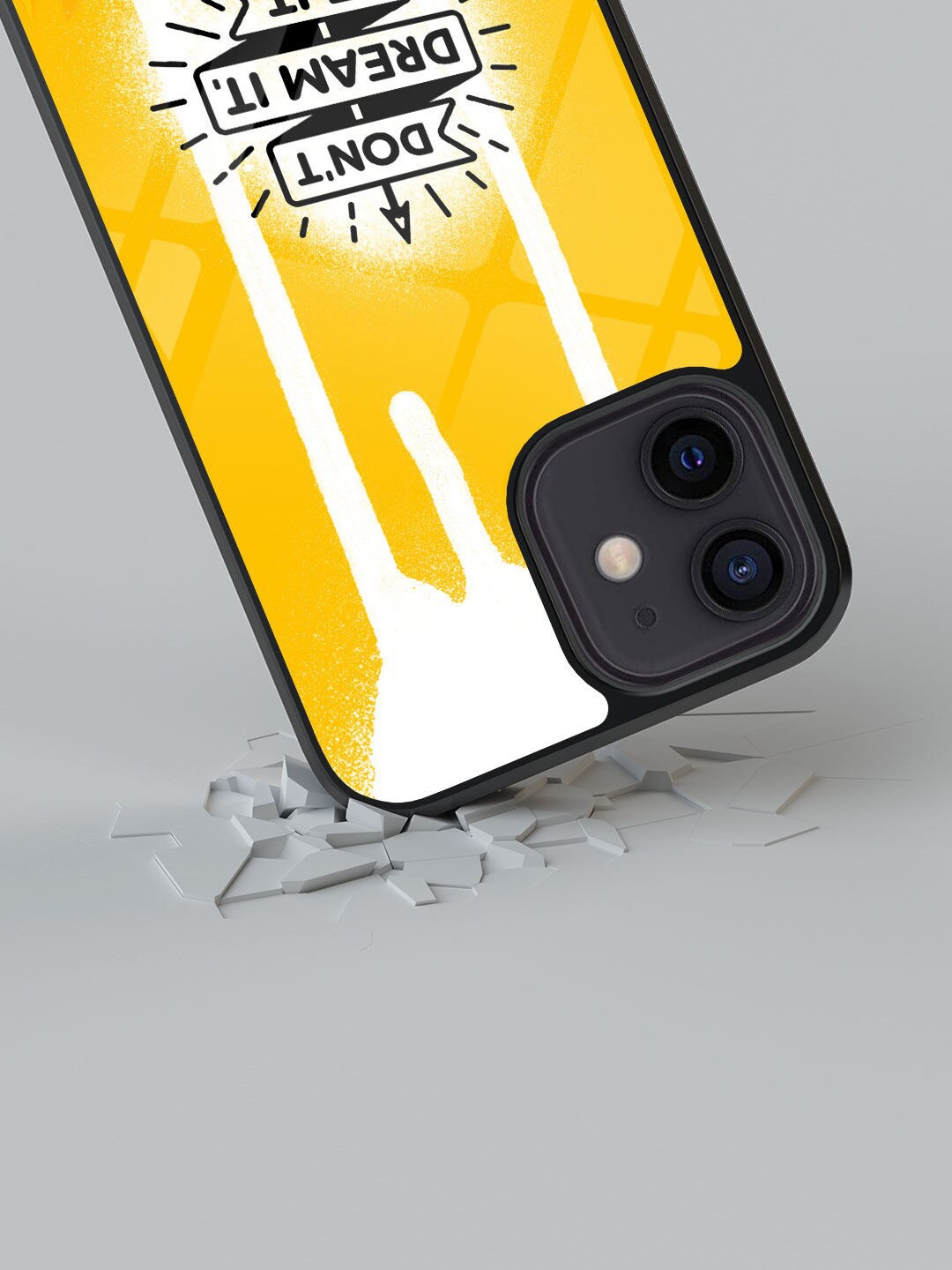 

macmerise Dont Dream It Be It Design iPhone 12 Back Case, Yellow