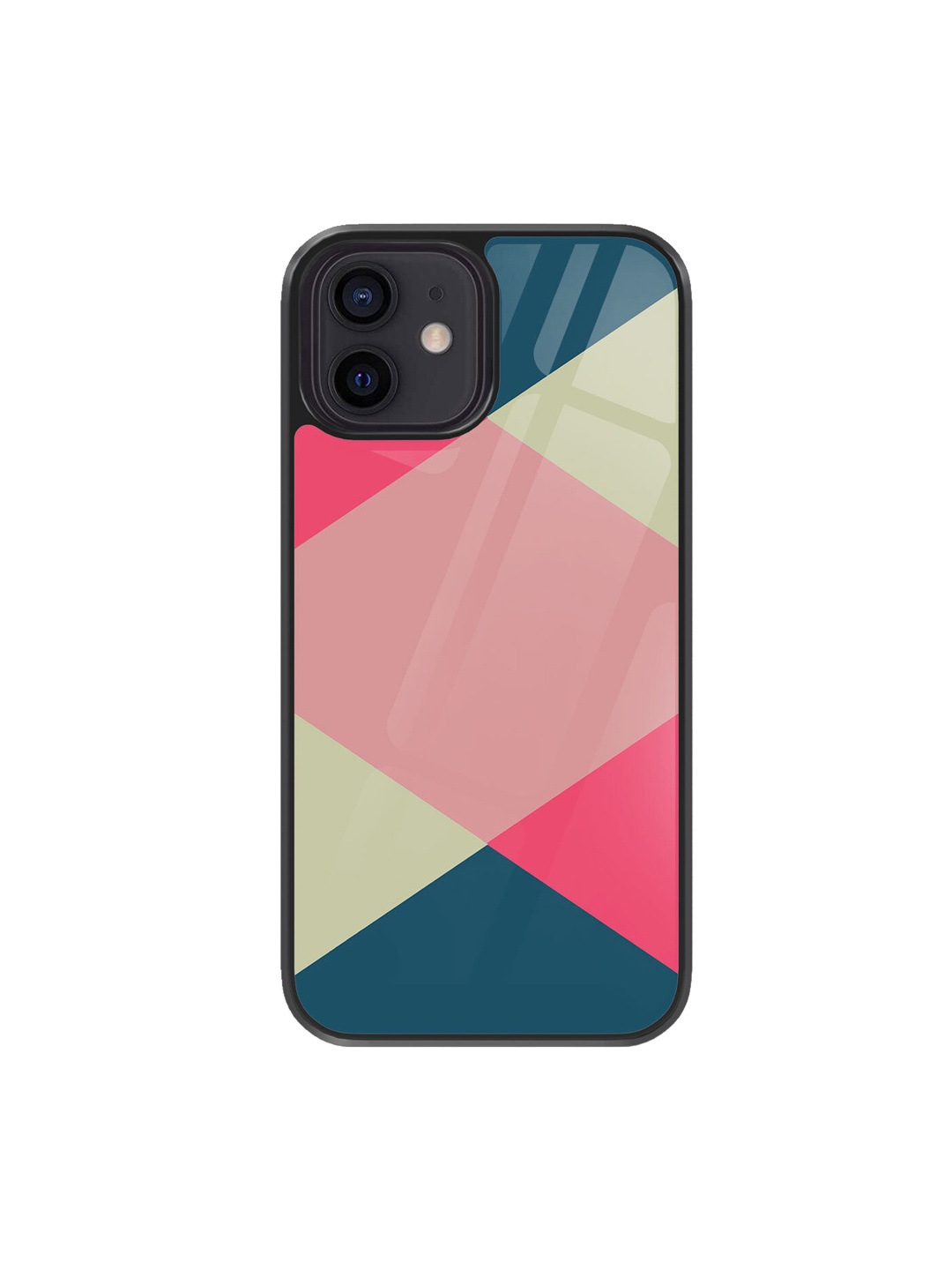 

macmerise Criss Cross Design iPhone 12 Back Case, Teal