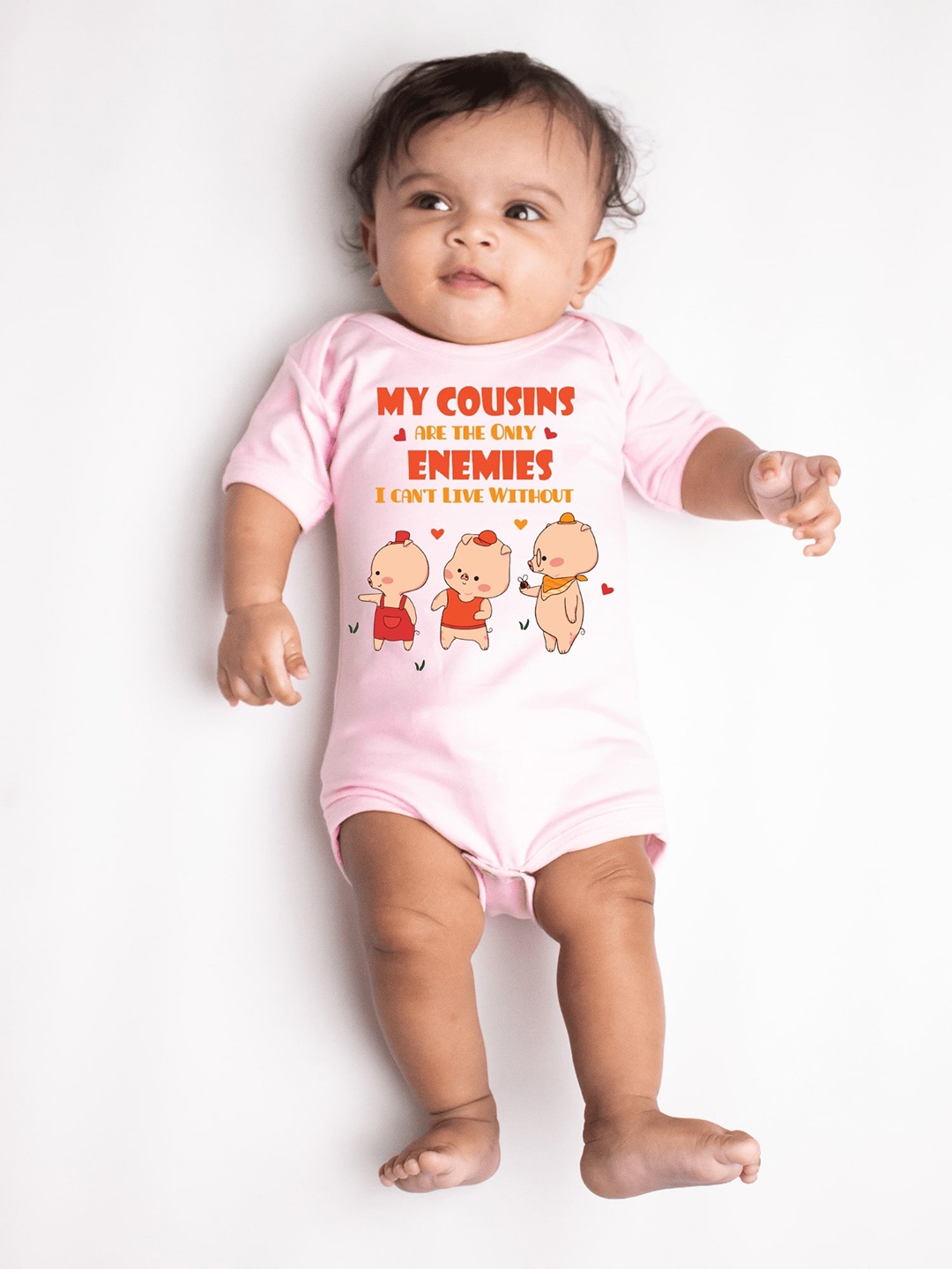 

KNITROOT Infant Kids Printed Cotton Bodysuit, Pink