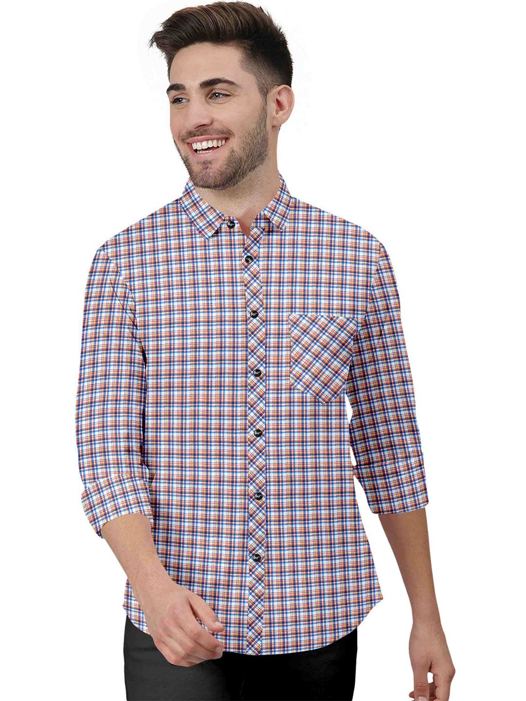 

ETHNIC TRENDZ Men Multicoloured Standard Opaque Checked Casual Shirt, Multi