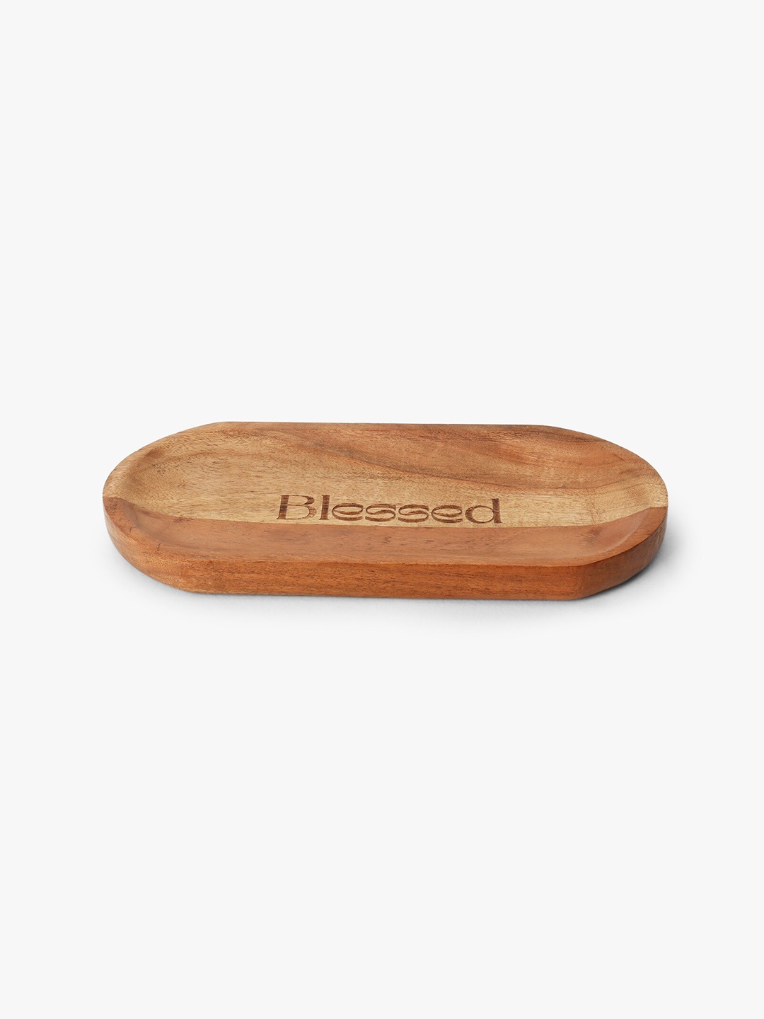 

CASA DECOR Brown Blessed Printed Wooden Rectangle Tray