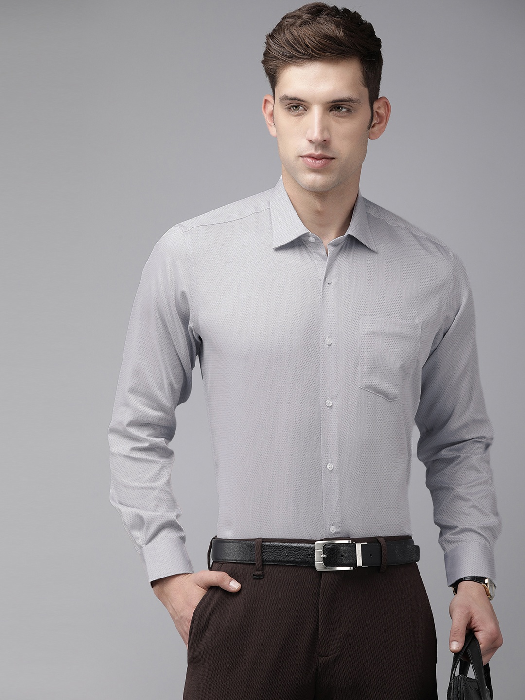 

Van Heusen Men Opaque Formal Shirt, Grey