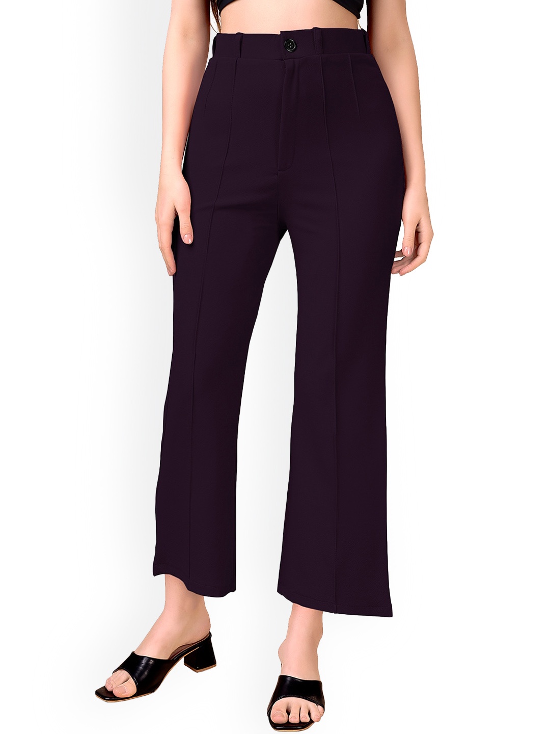 

WESTHOOD Women Smart High-Rise Wrinkle Free Pleated Trousers, Purple