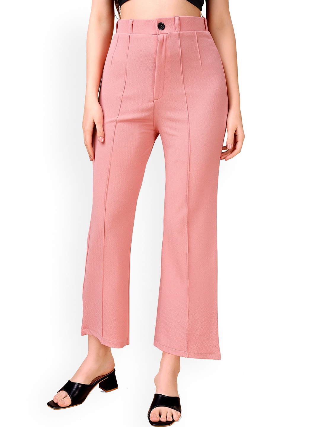 

WESTHOOD Women Smart High-Rise Wrinkle Free Pleated Trousers, Peach