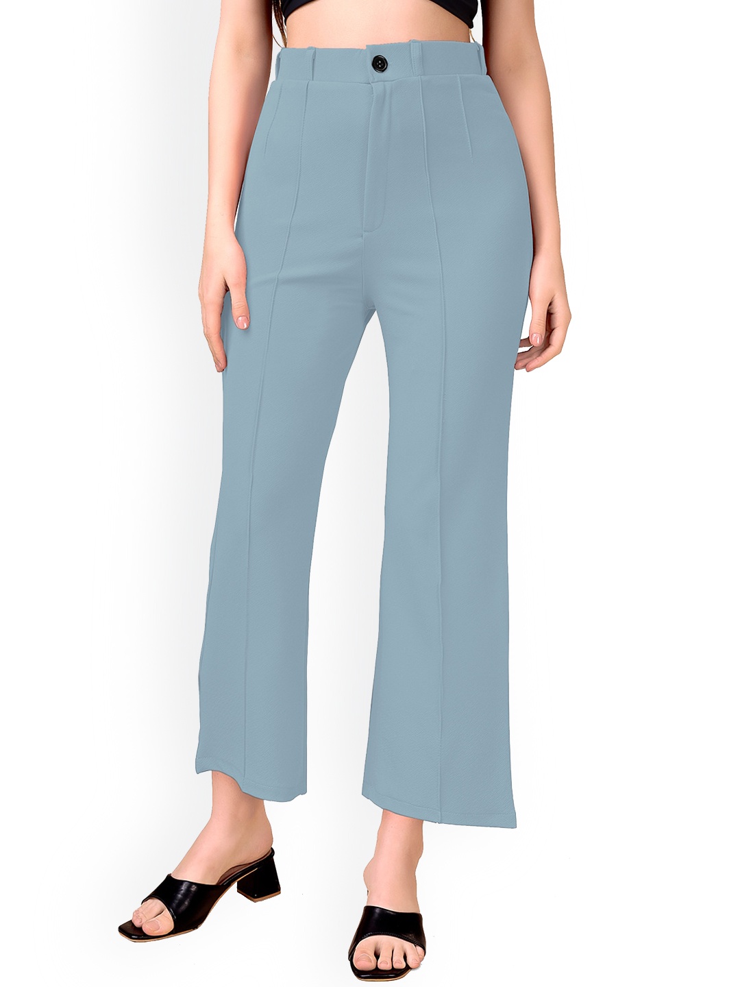 

WESTHOOD Women Smart High-Rise Wrinkle Free Pleated Trousers, Blue