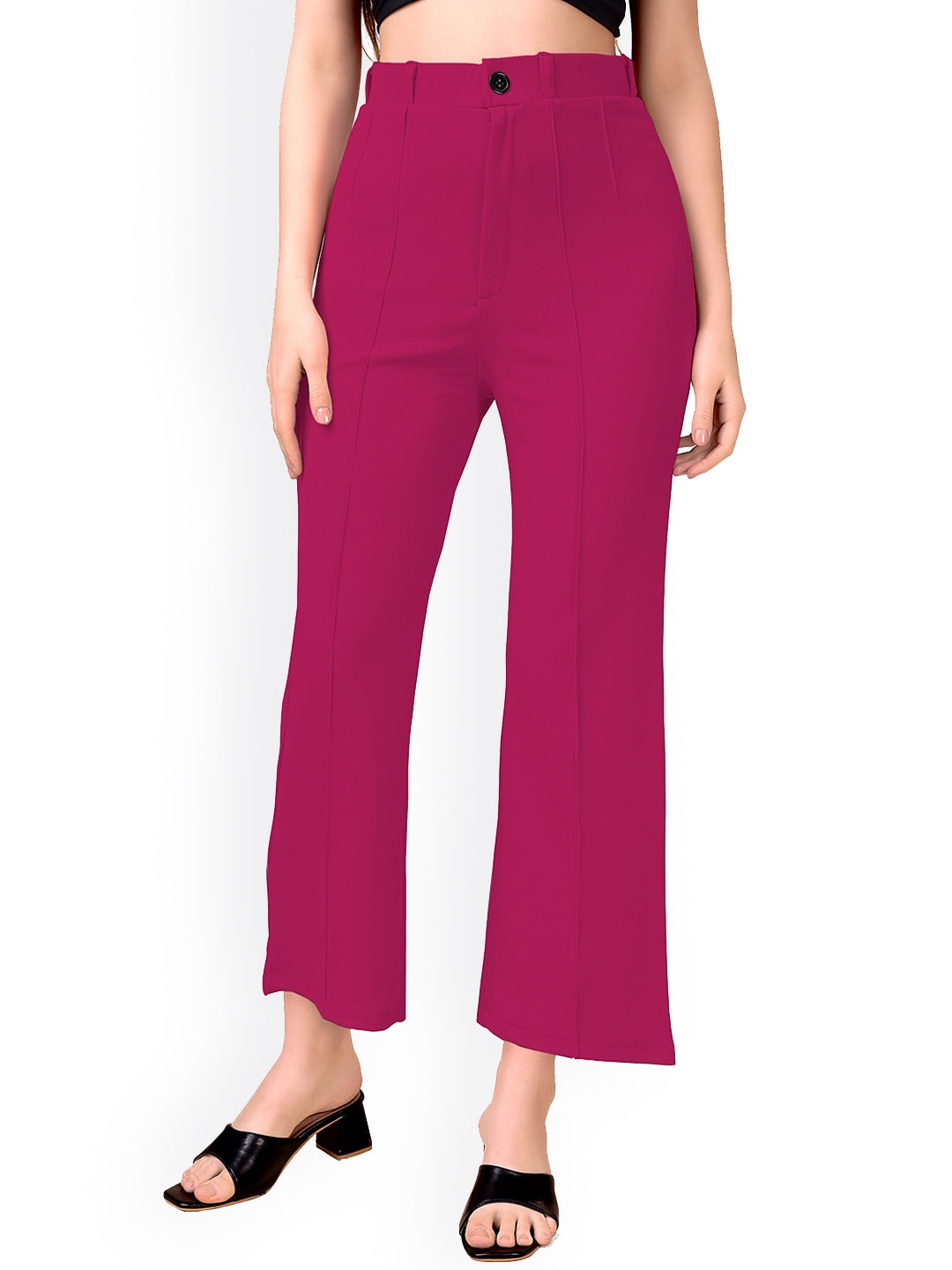 WESTHOOD Women Smart High-Rise Wrinkle Free Pleated Trousers, Coral