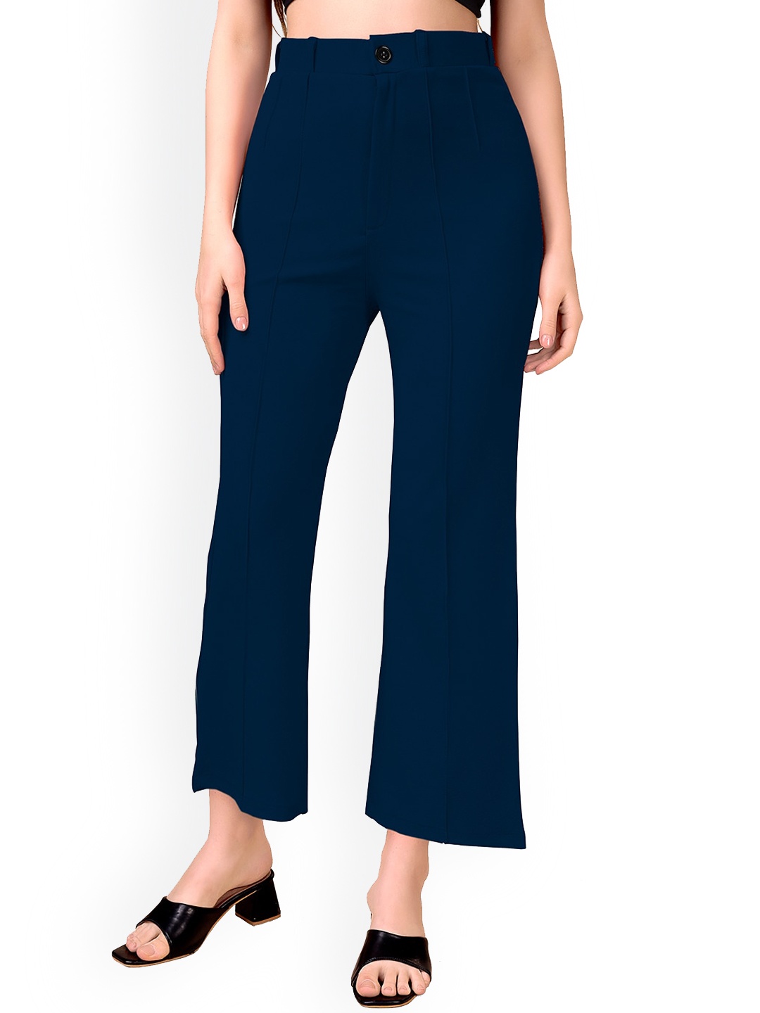 

WESTHOOD Women Smart High-Rise Wrinkle Free Bootcut Trousers, Teal