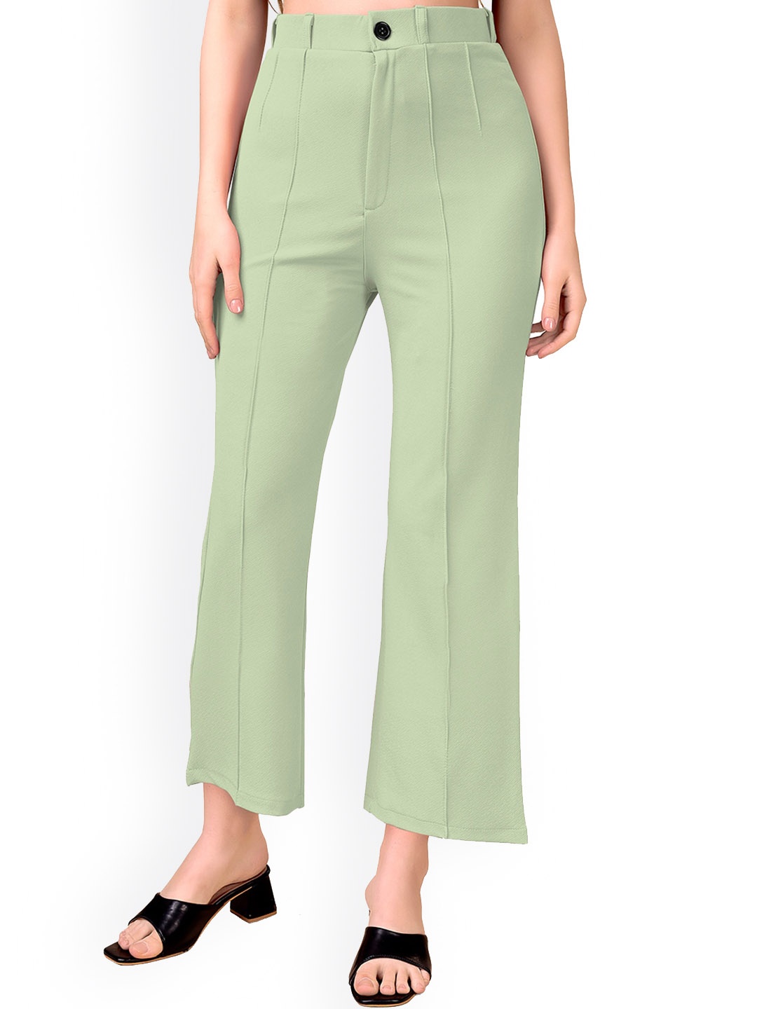 

WESTHOOD Women Smart High-Rise Wrinkle Free Pleated Trousers, Green