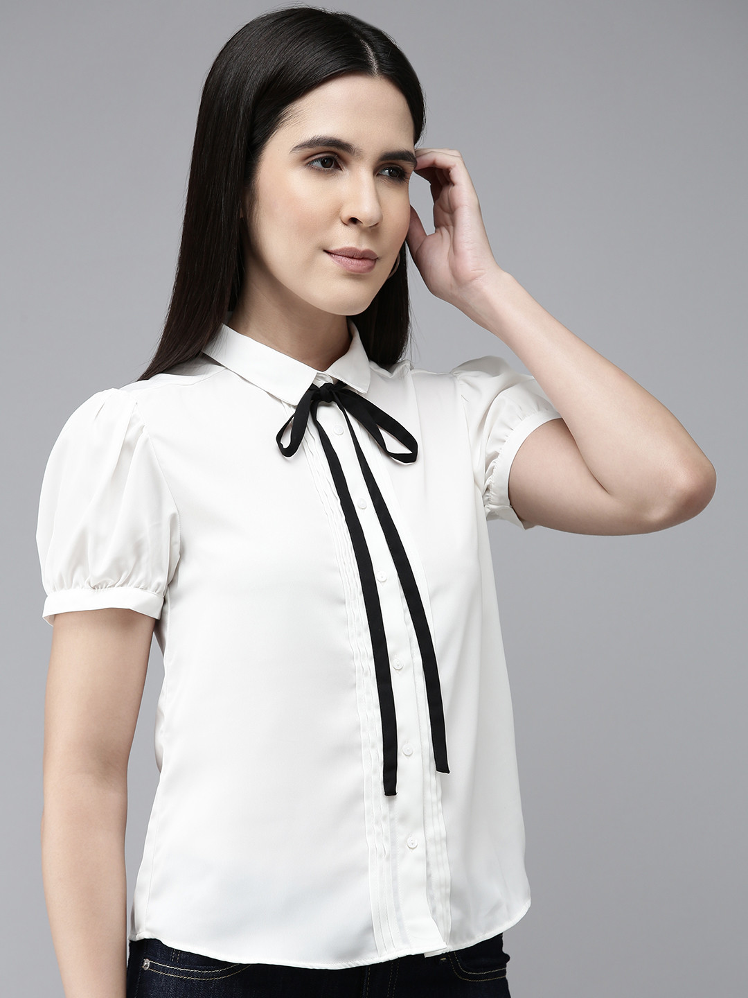 

Van Heusen Woman Women Solid Opaque Formal Shirt, White