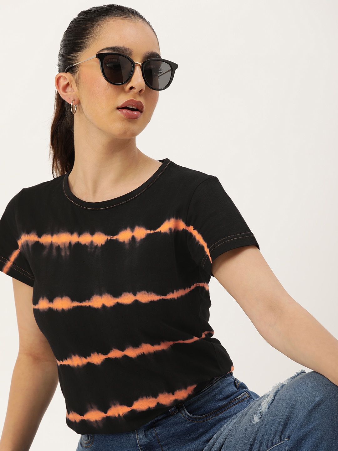 

Kook N Keech Tie & Dye Pure Cotton T-shirt, Black