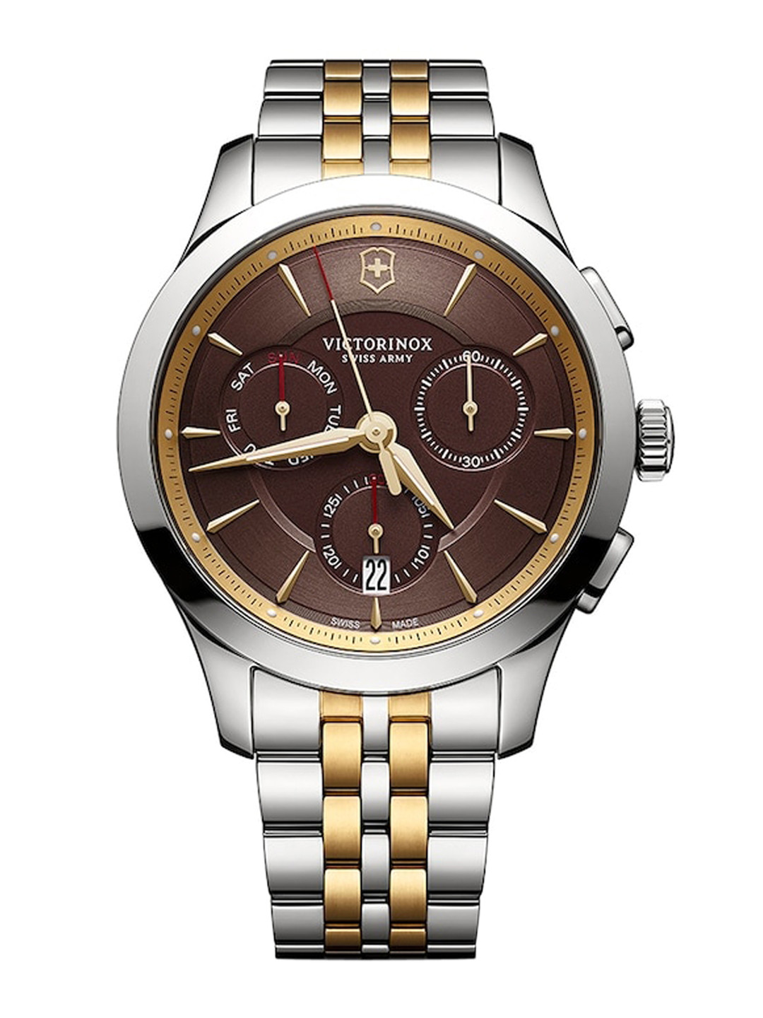 

Victorinox Men Stainless Steel Bracelet Style Straps Analogue Watch 249116, Brown