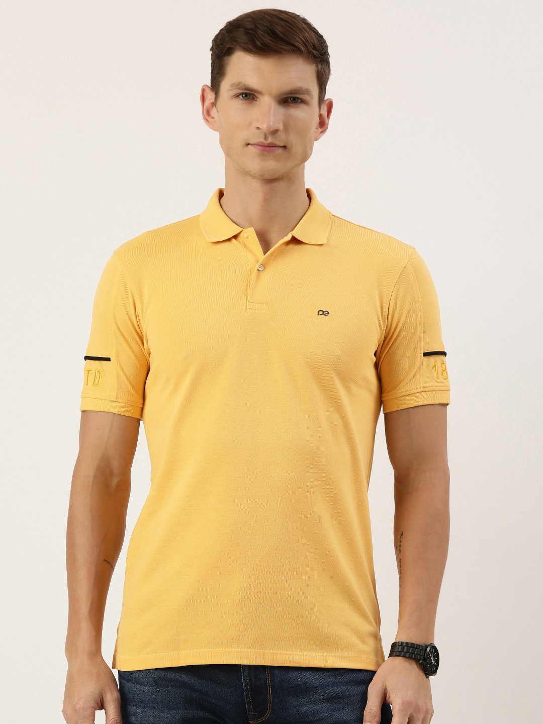 

Peter England Men Polo Collar T-shirt, Yellow