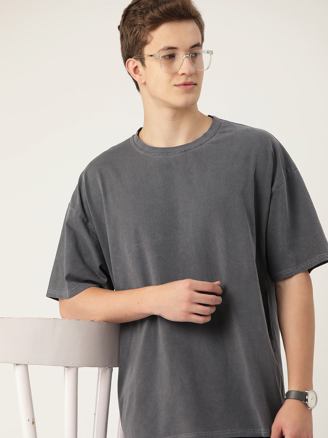 

Mast & Harbour Drop-Shoulder Regular Fit T-shirt, Grey