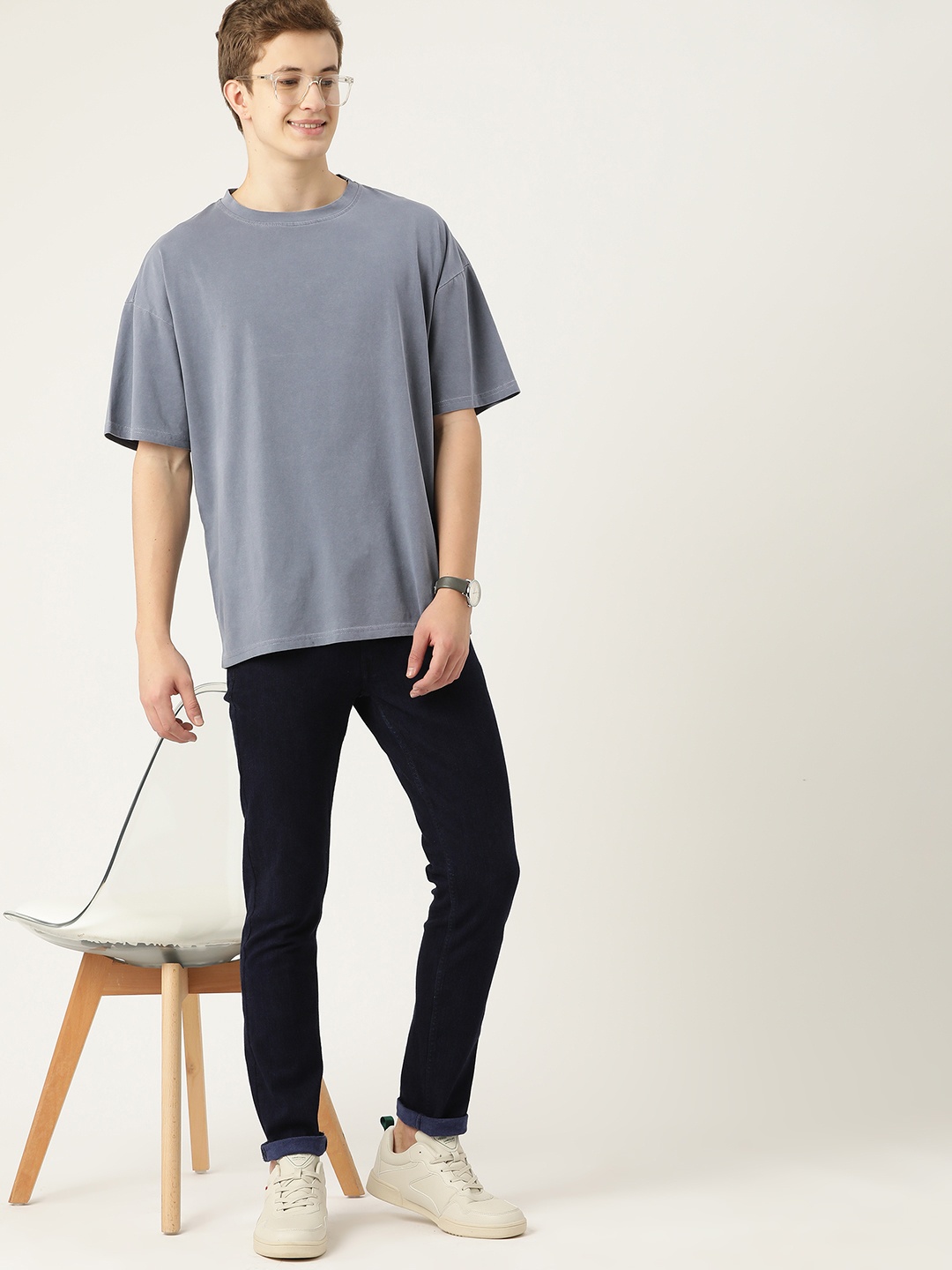 

Mast & Harbour Drop-Shoulder Regular Fit T-shirt, Blue