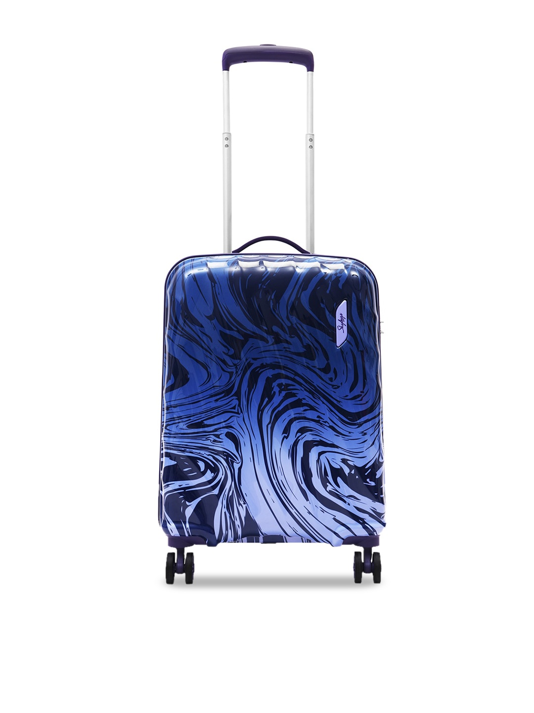 

Skybags Unisex Printed Water Resistant Hard-Sided Trolley Suitcase, Blue