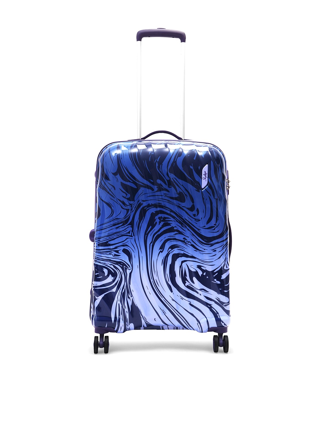 

Skybags Unisex Printed Water Resistant Hard-Sided Trolley Suitcase, Blue
