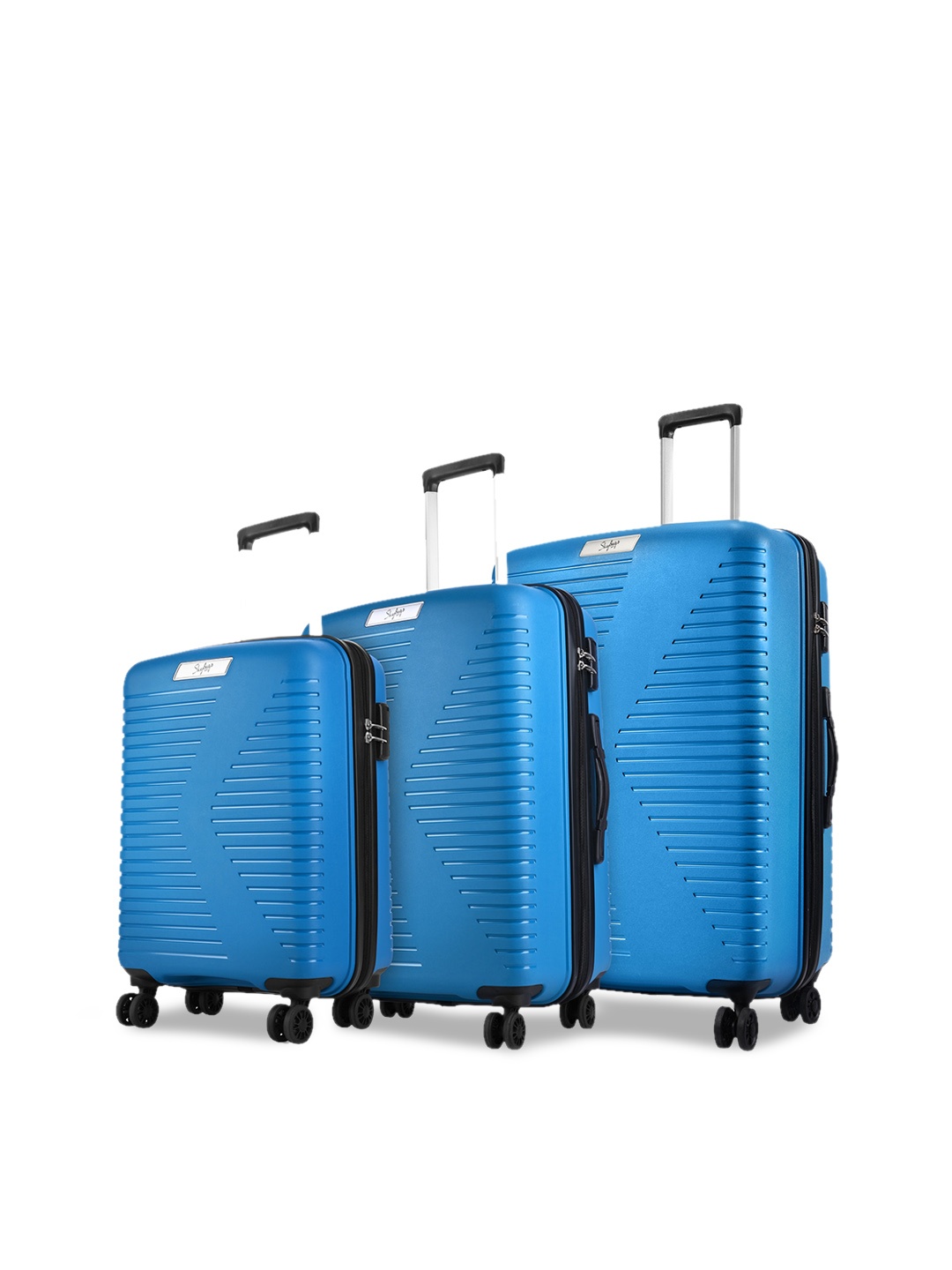 Skybags Set Of 3 BEAT-PRO Textured Hard Cabin Trolley Suitcase