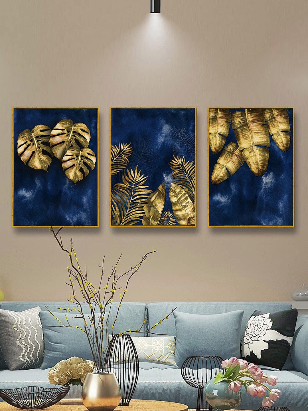 

Art Street Blue & Yellow 3 Pieces Landscape Diamond Painting Canvas Wall Arts