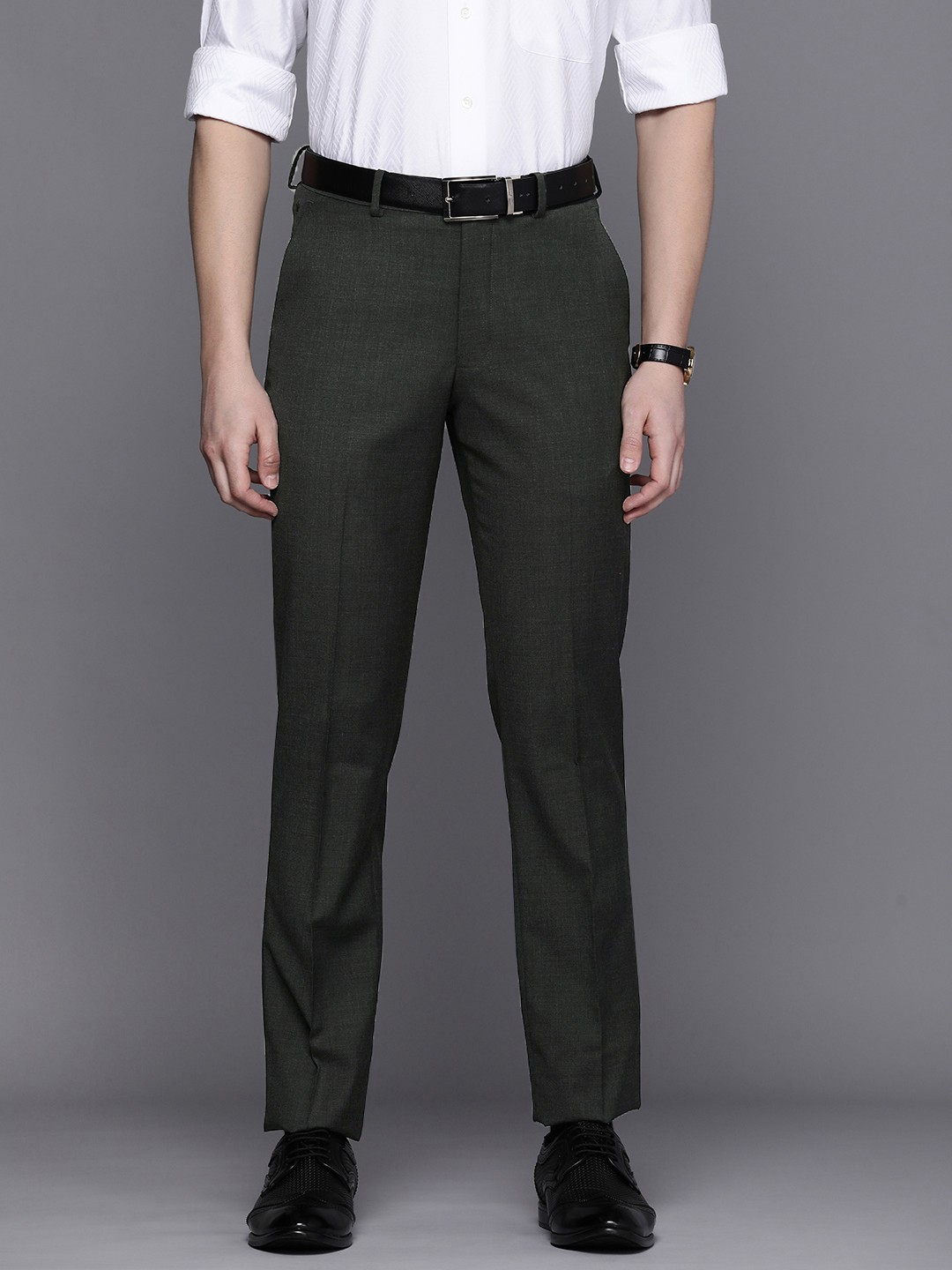 

Louis Philippe Men Slim Fit Trousers, Charcoal