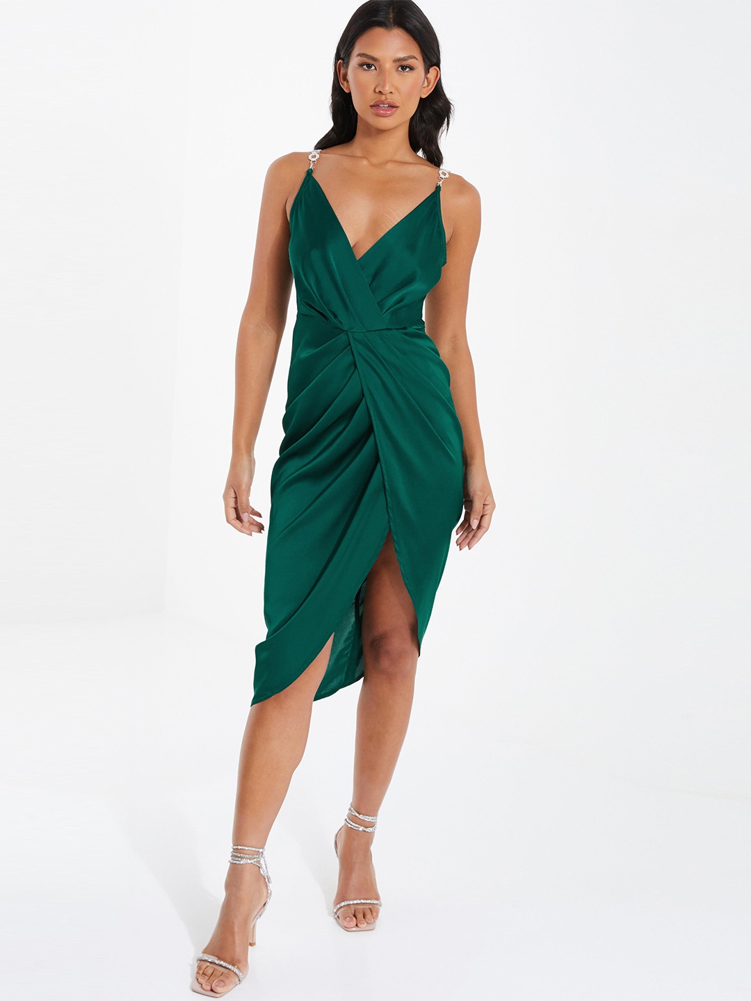 

QUIZ Green Scuba Dress