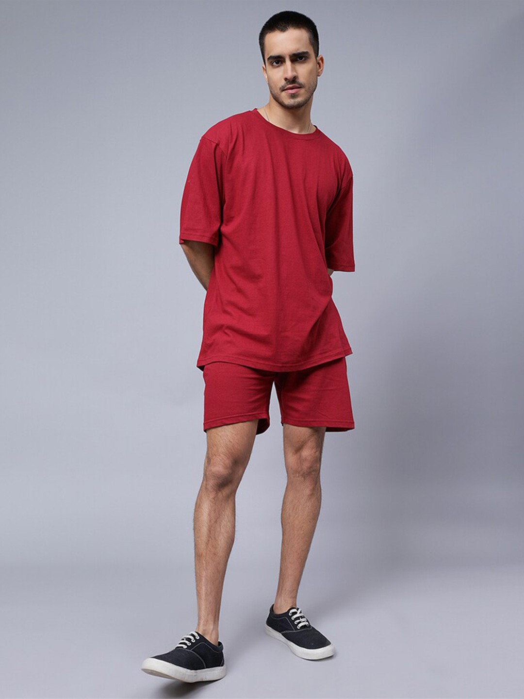 

Mad Over Print Pure Cotton T-shirt With Shorts, Red