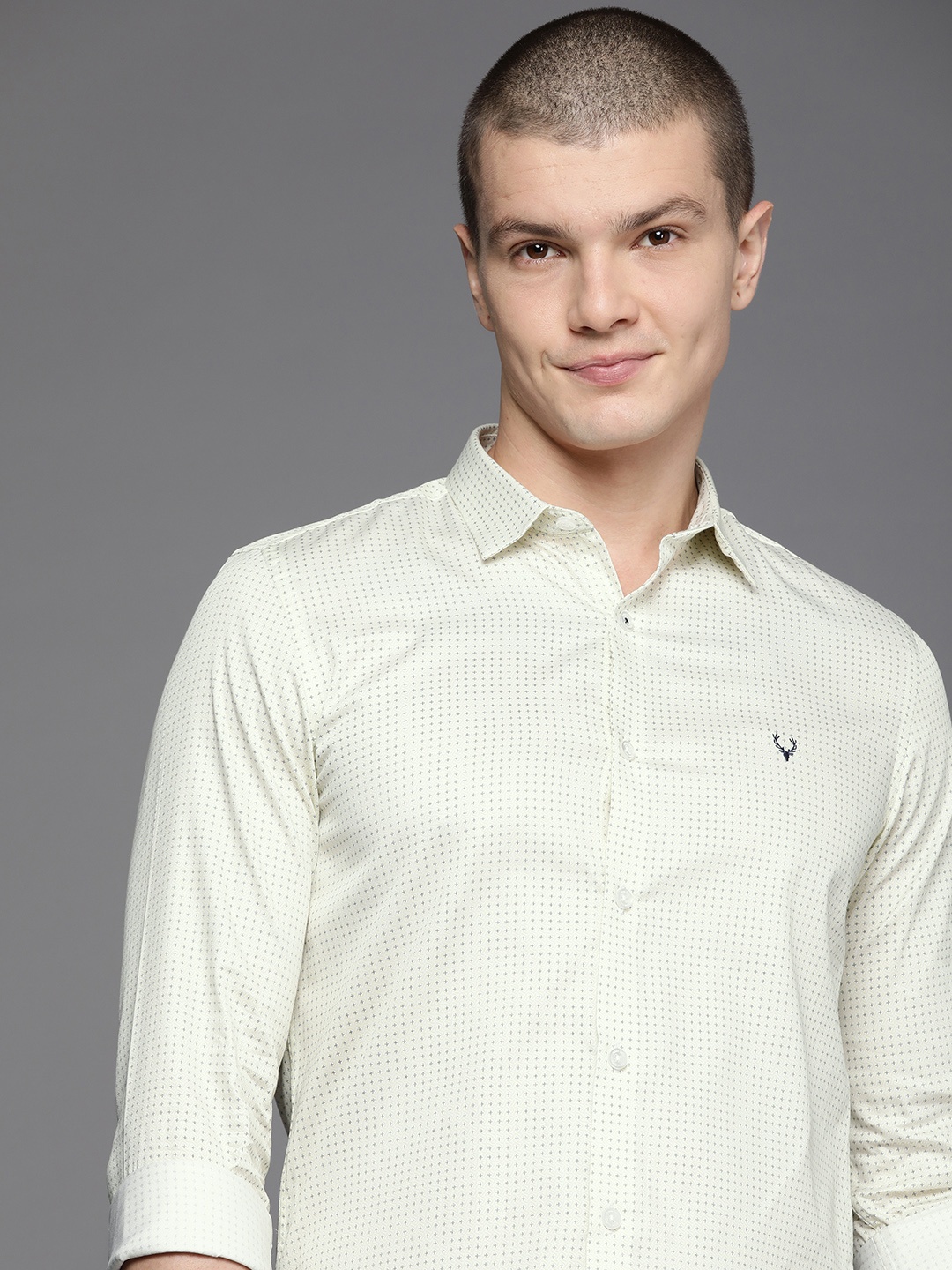 

Allen Solly Sport Pure Cotton Geometric Printed Slim Fit Casual Shirt, Yellow