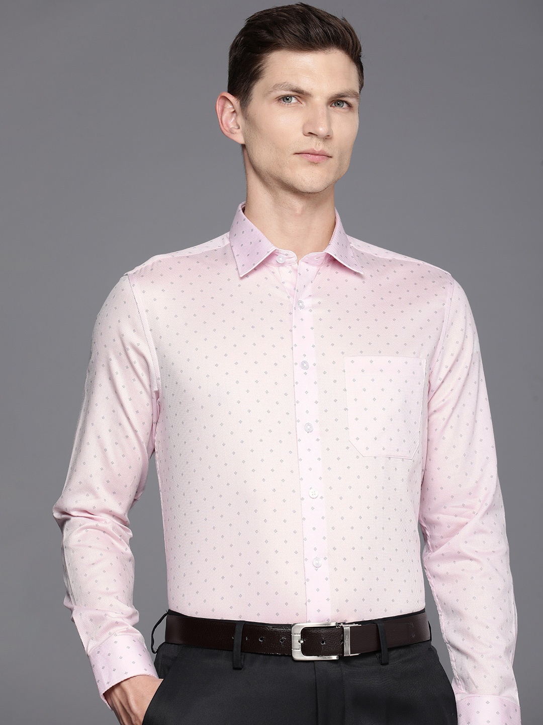 

Louis Philippe Pure Cotton Slim Fit Opaque Formal Shirt, Pink
