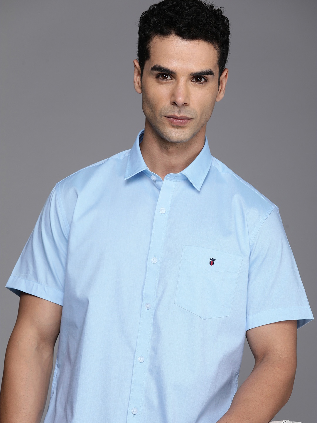 

Louis Philippe Sport Solid Slim Fit Pure Cotton Casual Shirt, Blue