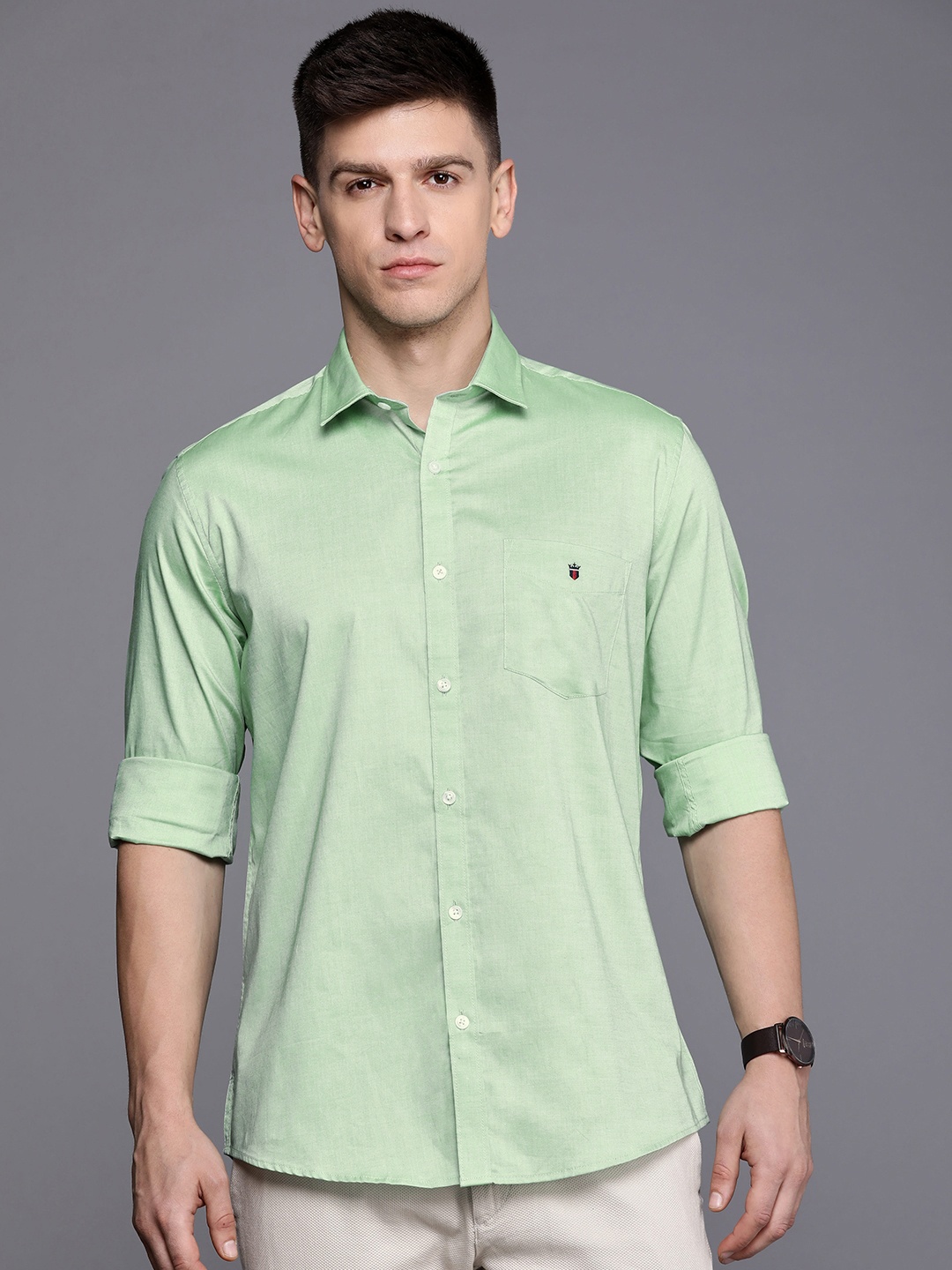 

Louis Philippe Sport Pure Cotton Slim Fit Casual Shirt, Green