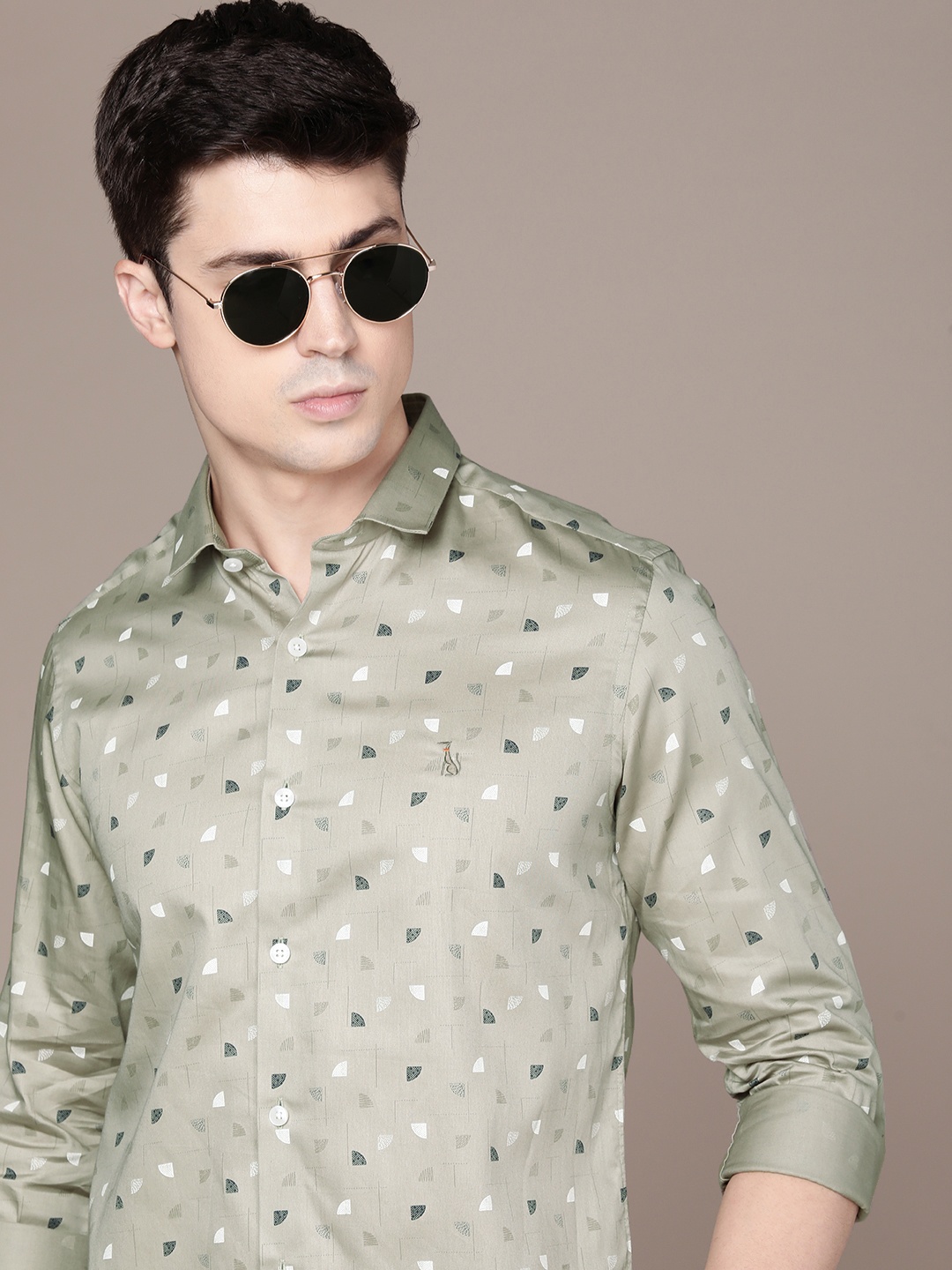 

SIMON CARTER LONDON Men Slim Fit Opaque Printed Casual Shirt, Grey