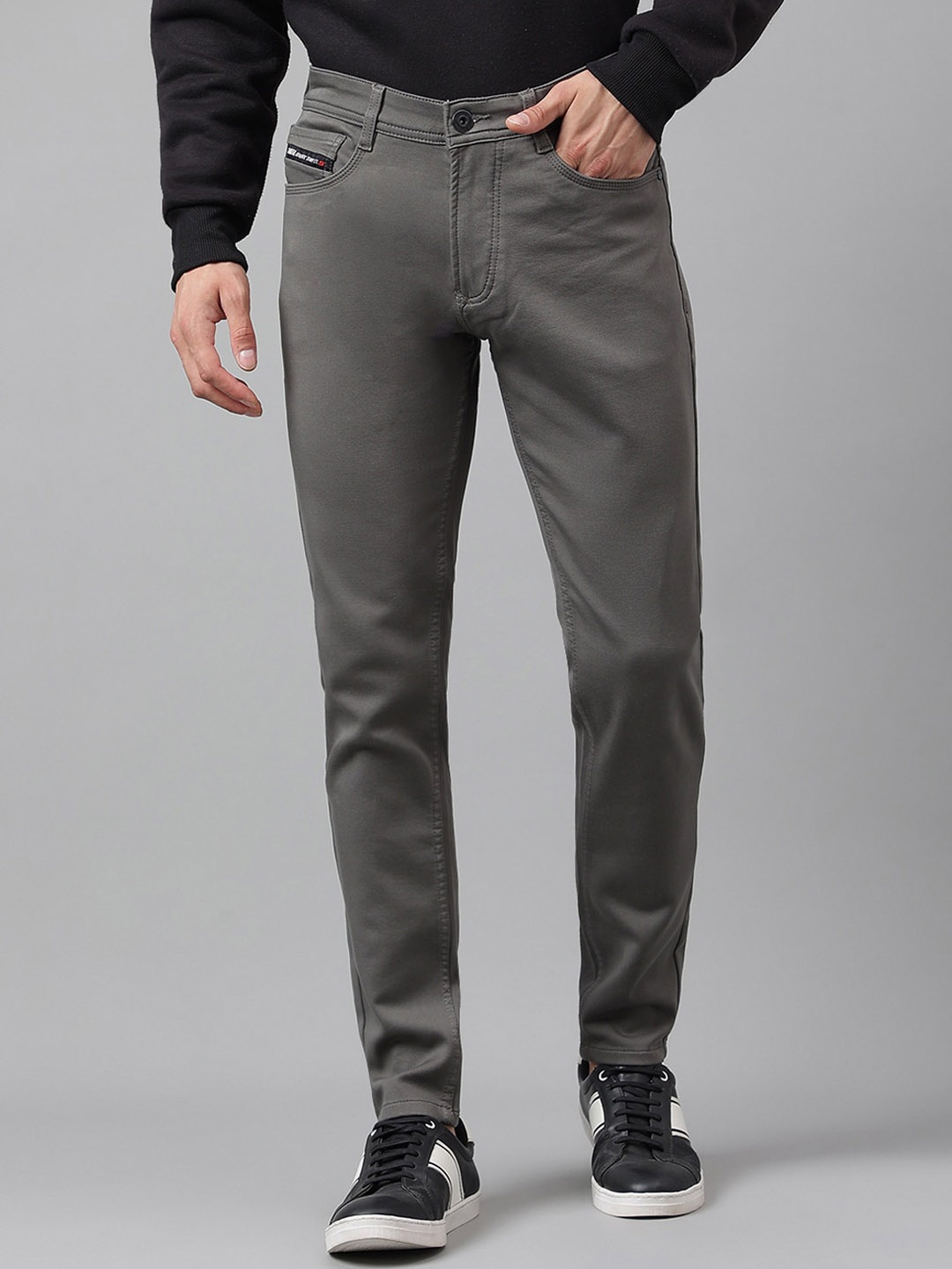 

Code 61 Men Clean Look Skinny Fit Low-Rise Stretchable Jeans, Grey