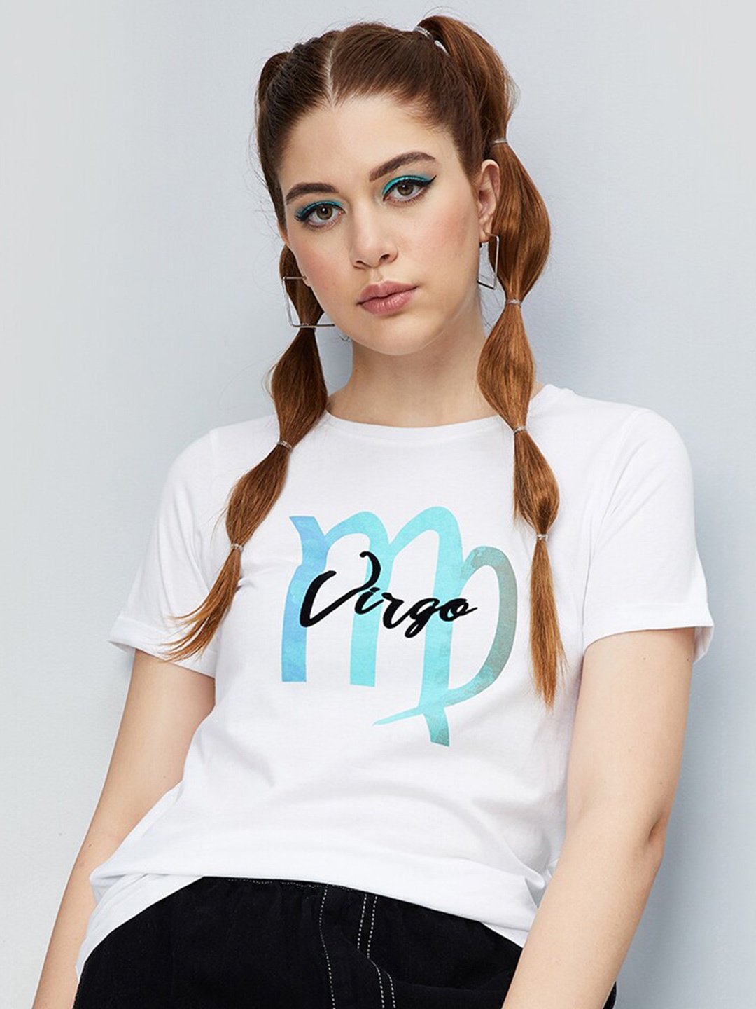 

max Typography Printed Pure Cotton T-shirt, White