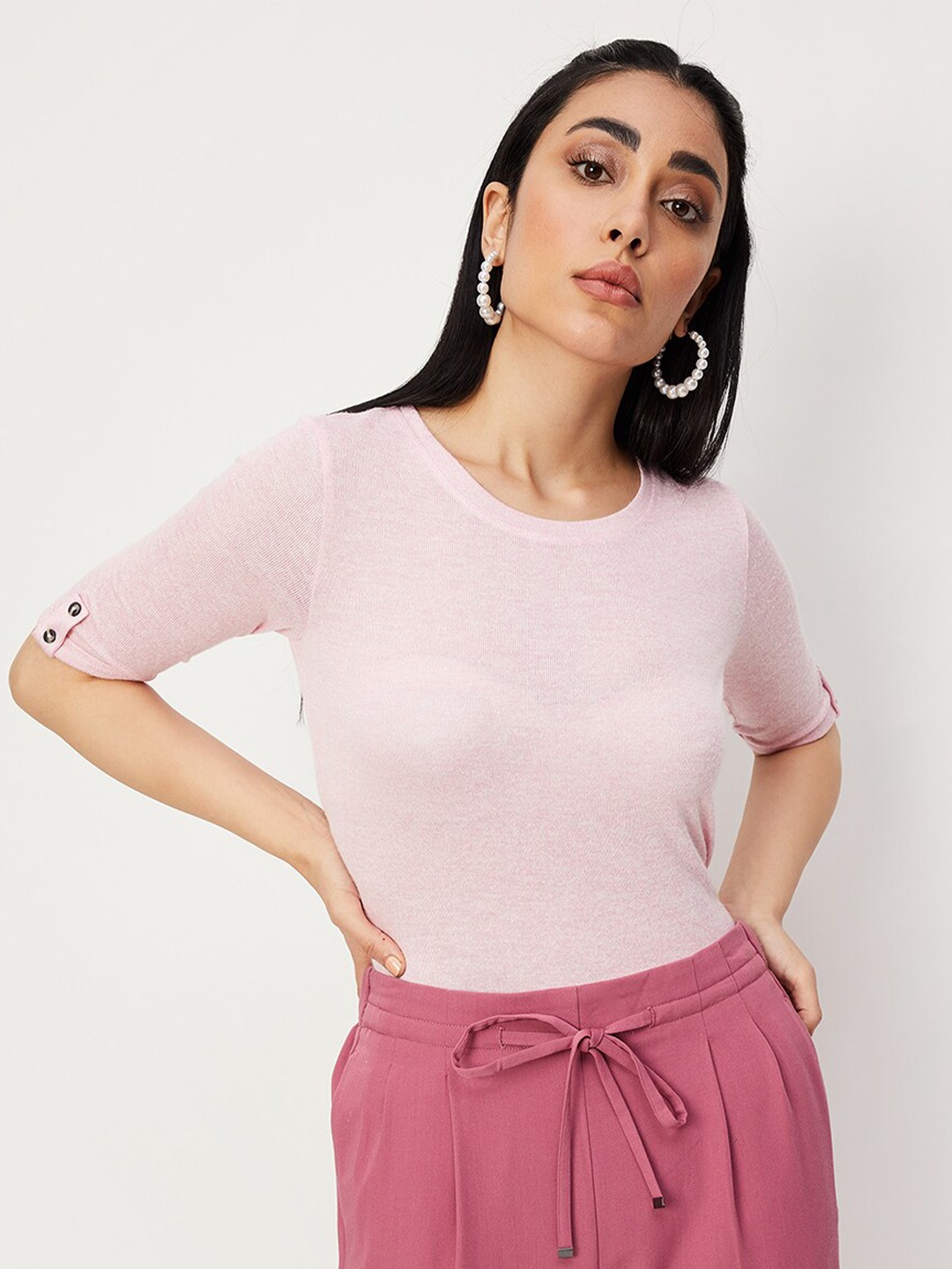 

max Round Neck T-shirt, Pink
