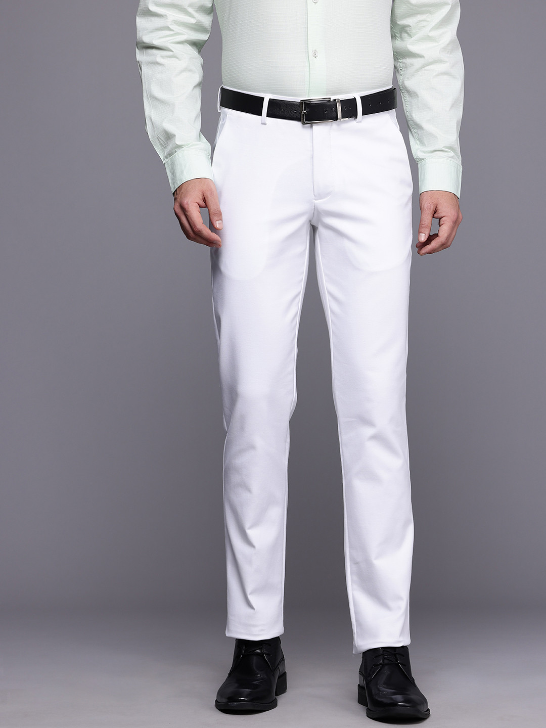 

Louis Philippe Men Slim Fit Formal Trousers, White