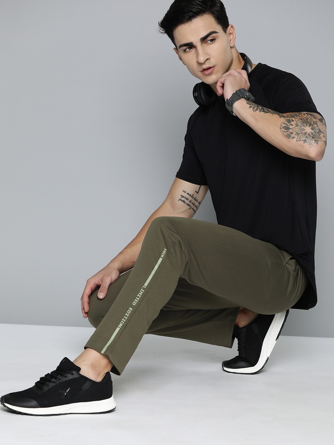 

HRX by Hrithik Roshan Men Solid Track Pants, Olive