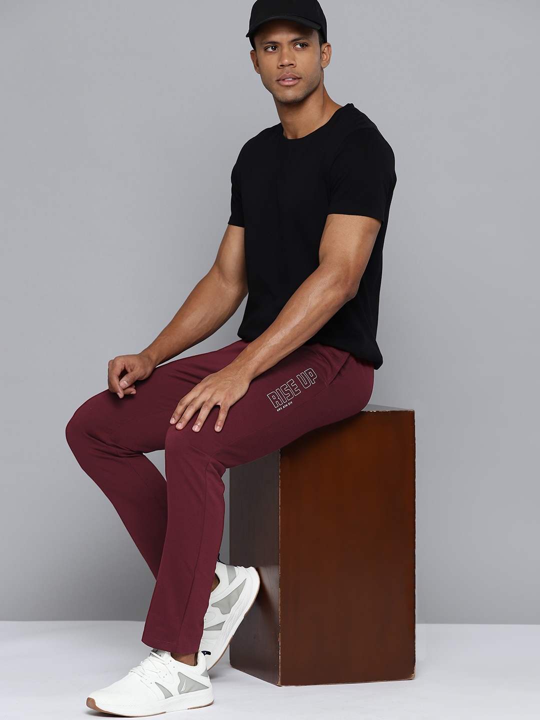 

HRX by Hrithik Roshan Men Solid Track Pants, Maroon