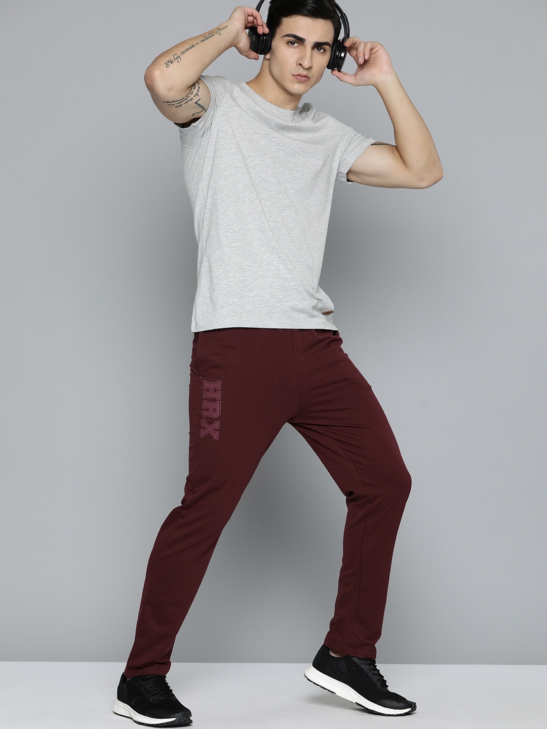 

HRX by Hrithik Roshan Men Solid Track Pants, Maroon