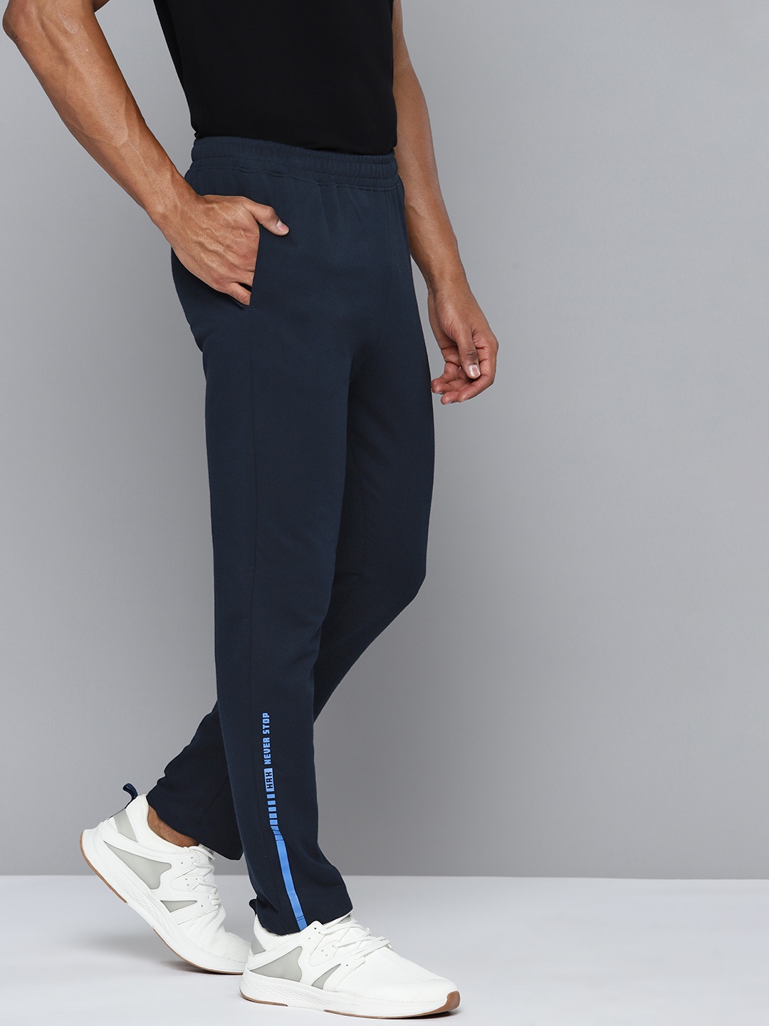 

HRX by Hrithik Roshan Men Solid Track Pants, Navy blue