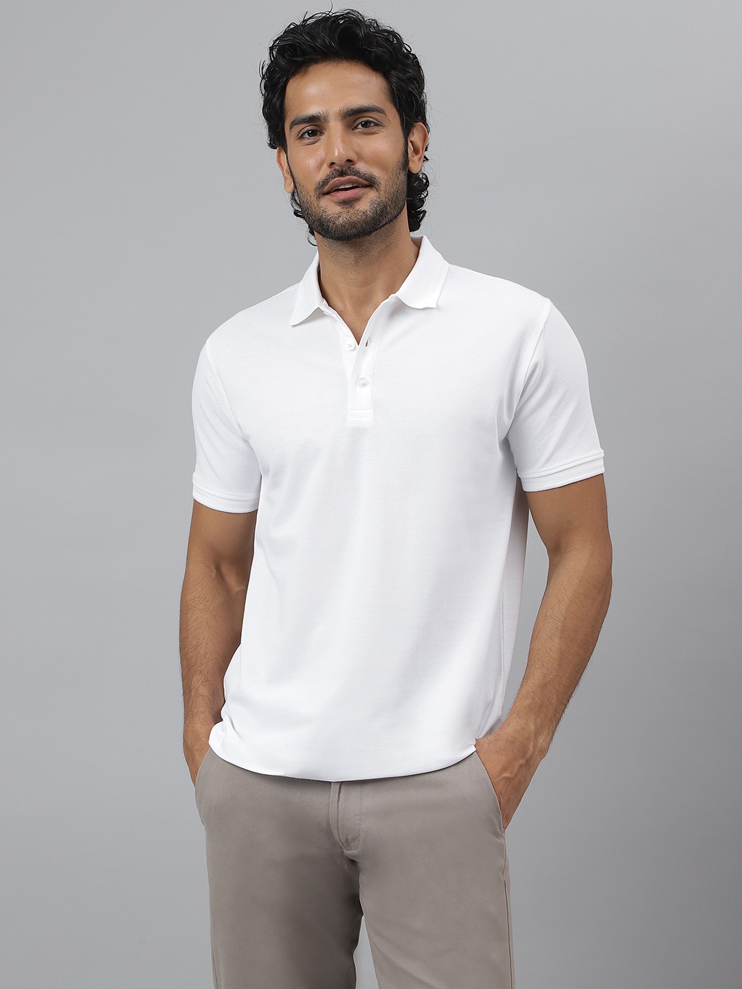 

KINGDOM OF WHITE Cotton Polo Collar T-shirt